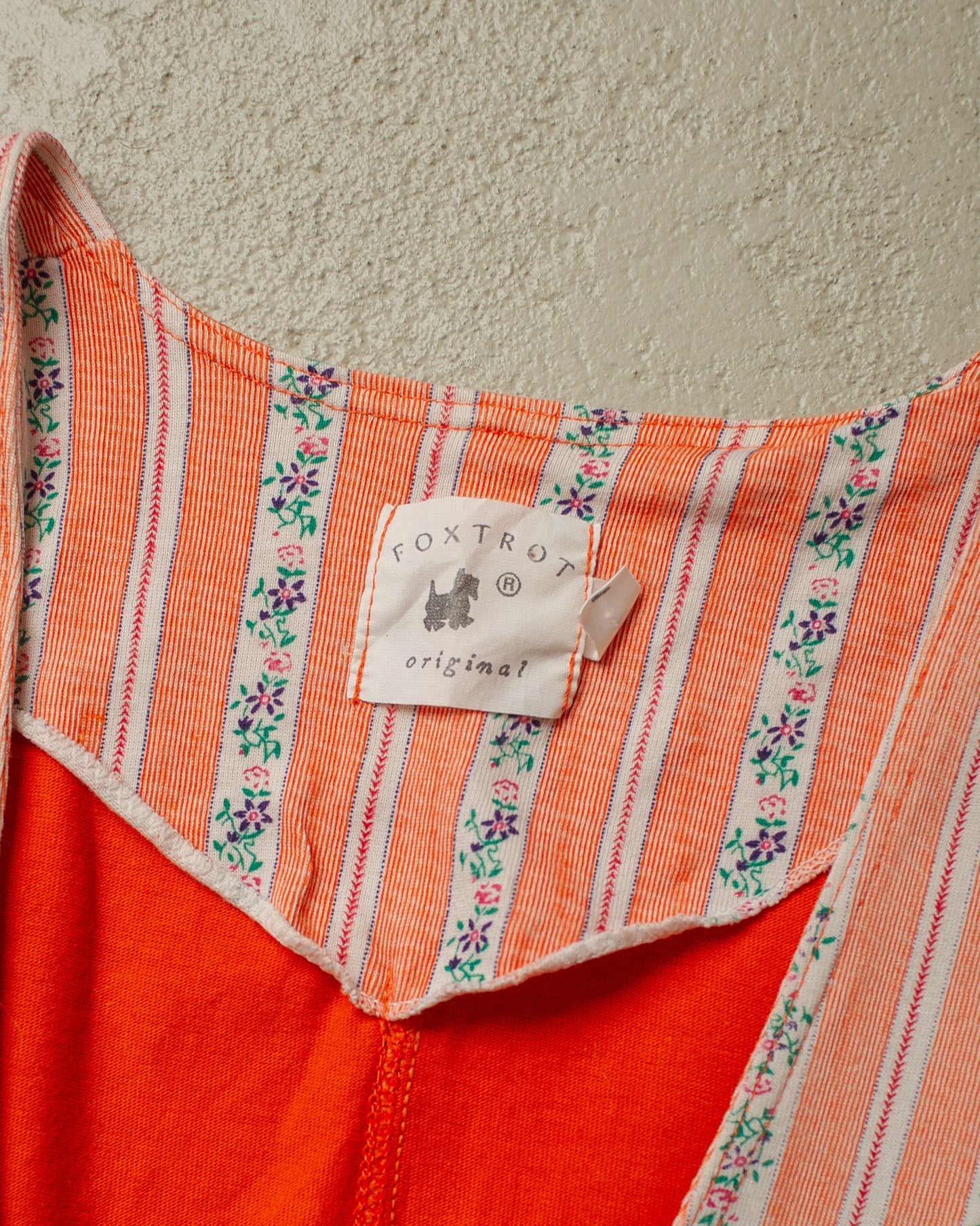 1970s Foxtrot striped Pattern Vest orange - M