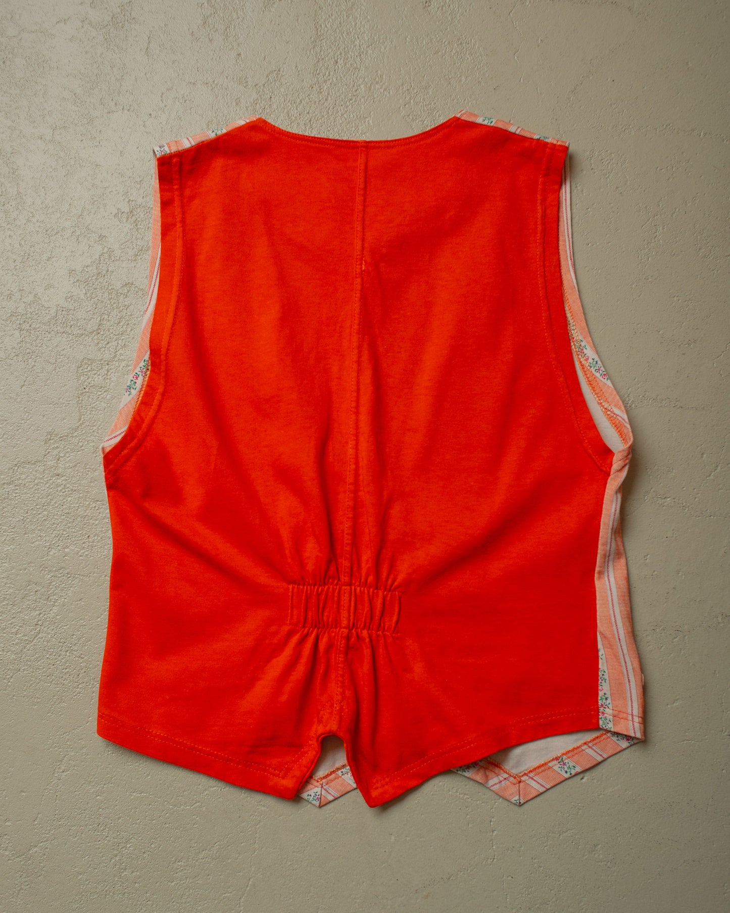 1970s Foxtrot striped Pattern Vest orange - M