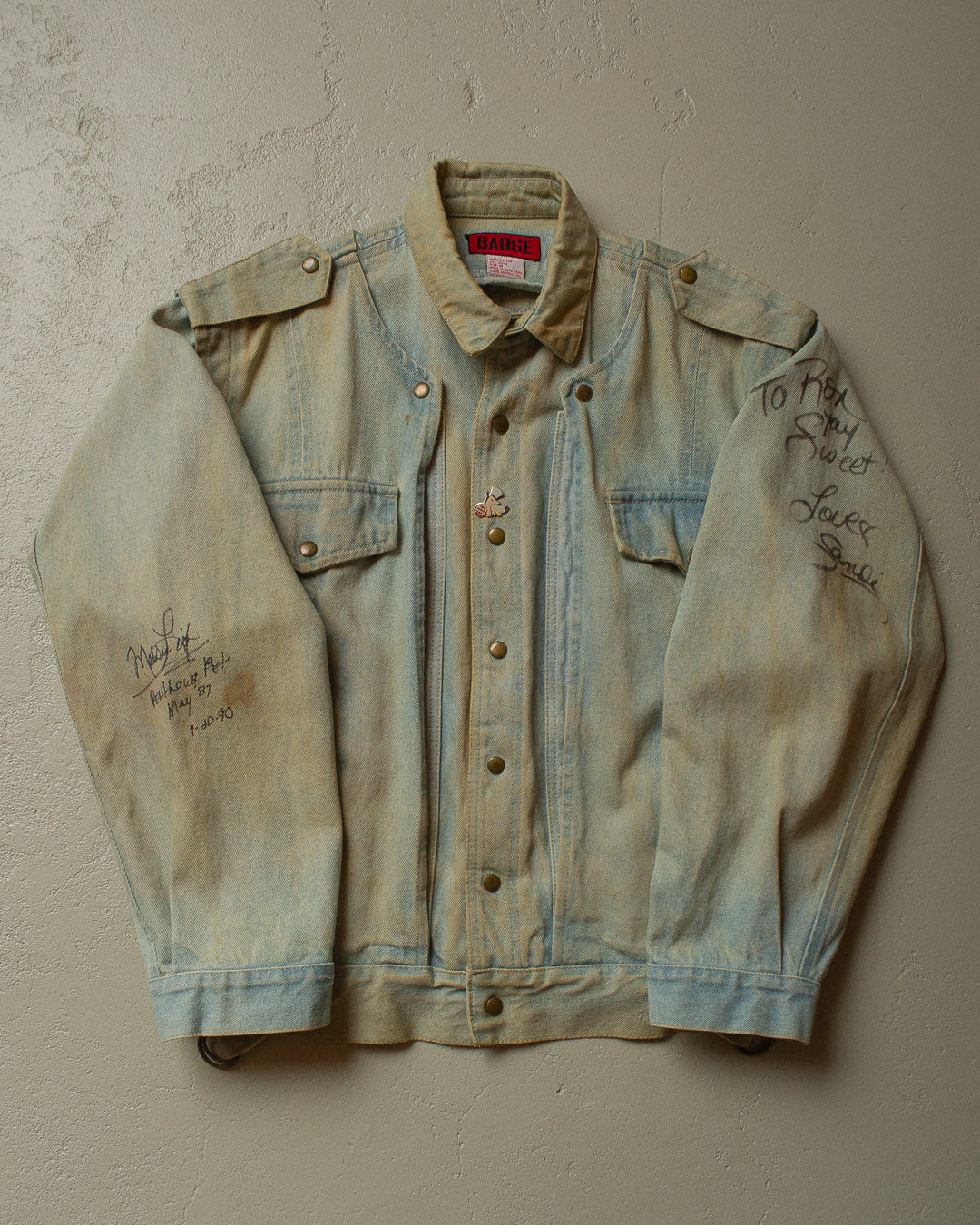 80s Badge "Penthouse Magazine" Denim Jacket - L/XL