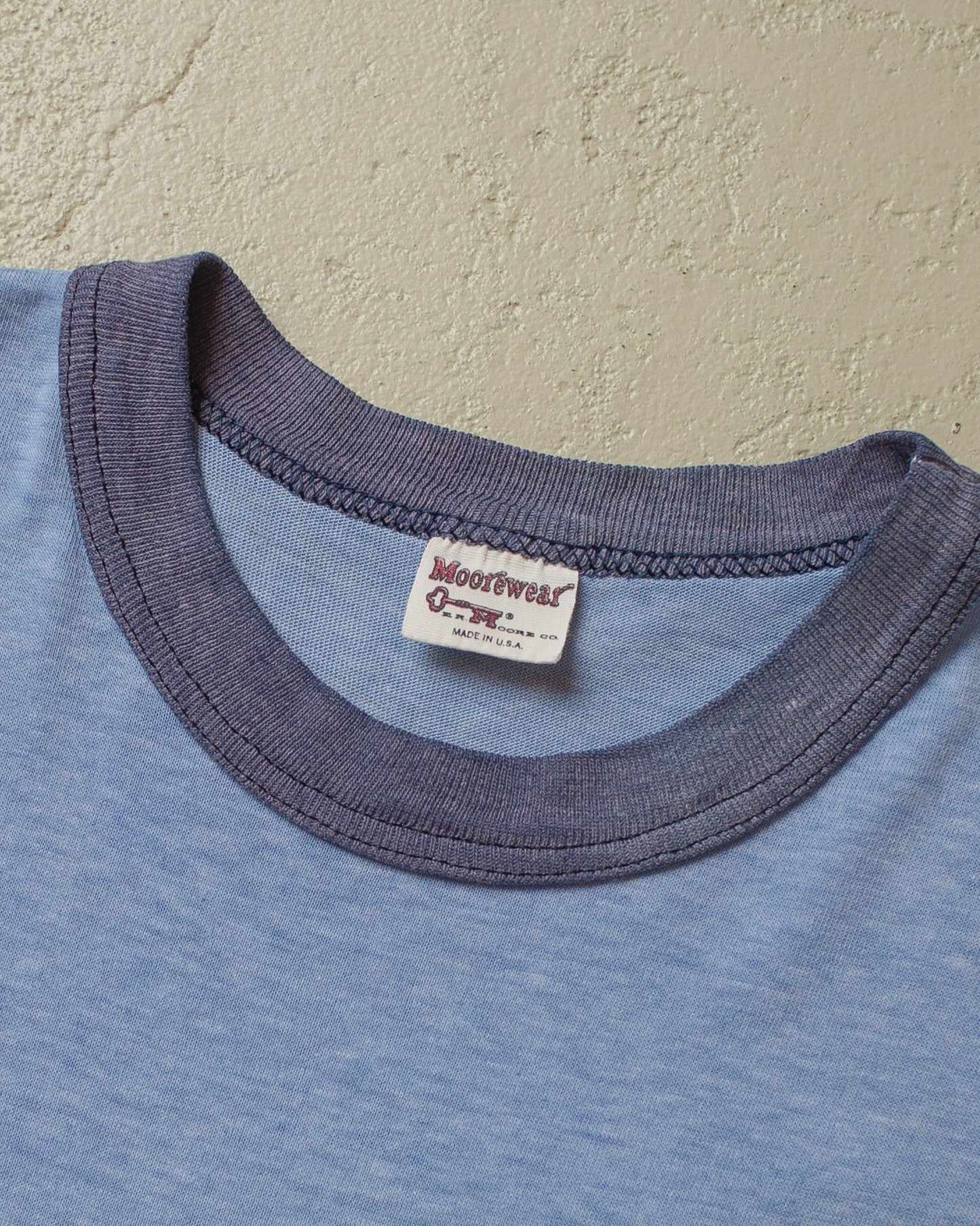 1983 USS Bowen Suez Canal Ringer T-shirt blue - M/L