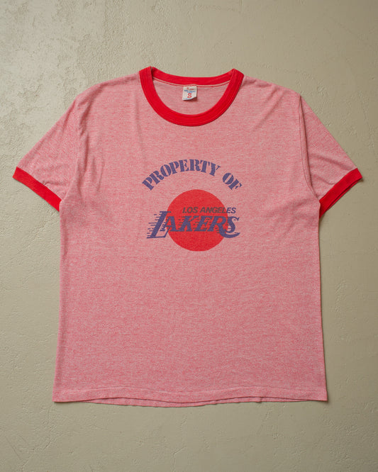1970s Los Angeles Lakers Ringer T-shirt red - L/XL