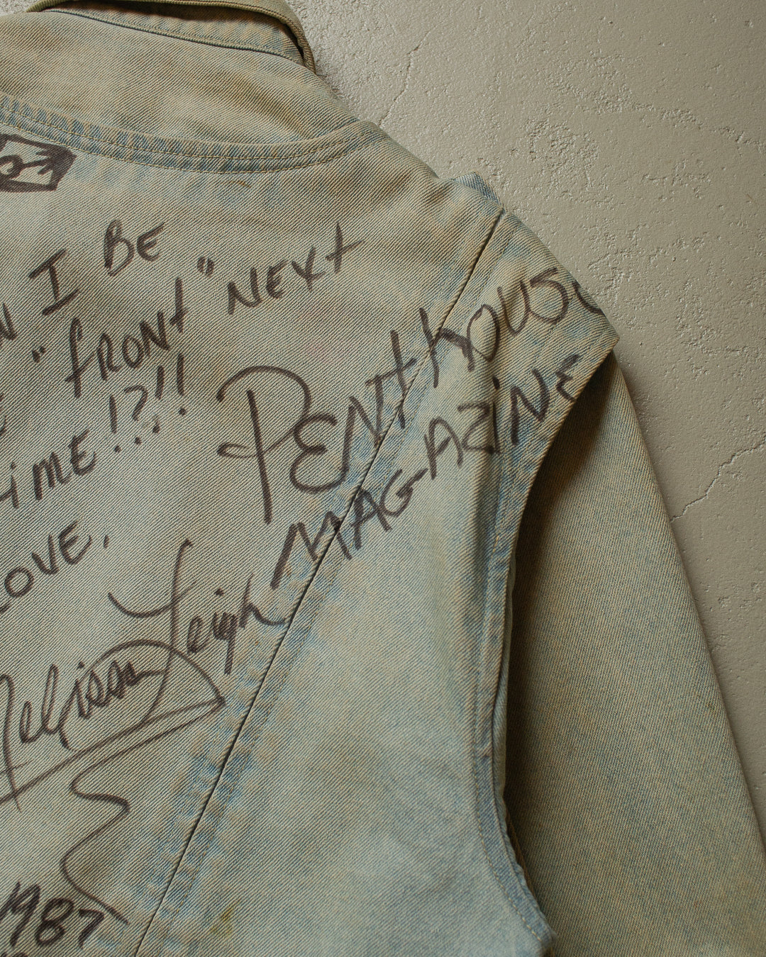 80s Badge "Penthouse Magazine" Denim Jacket - L/XL