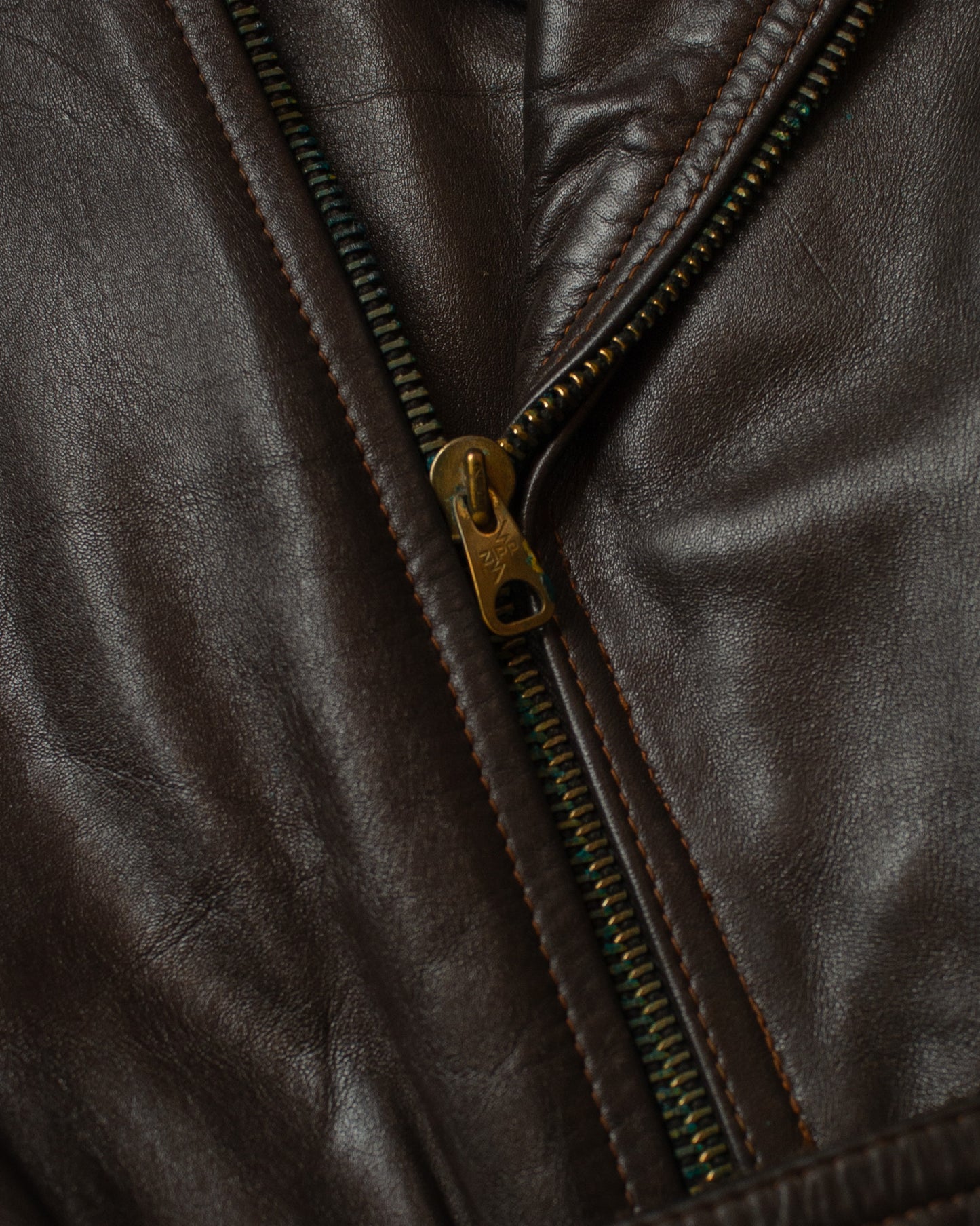 1950s German Biker Leather Jacket brown - M