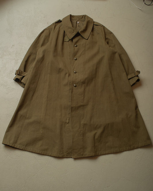 1950s French Motorcycle Canvas Coat green - M