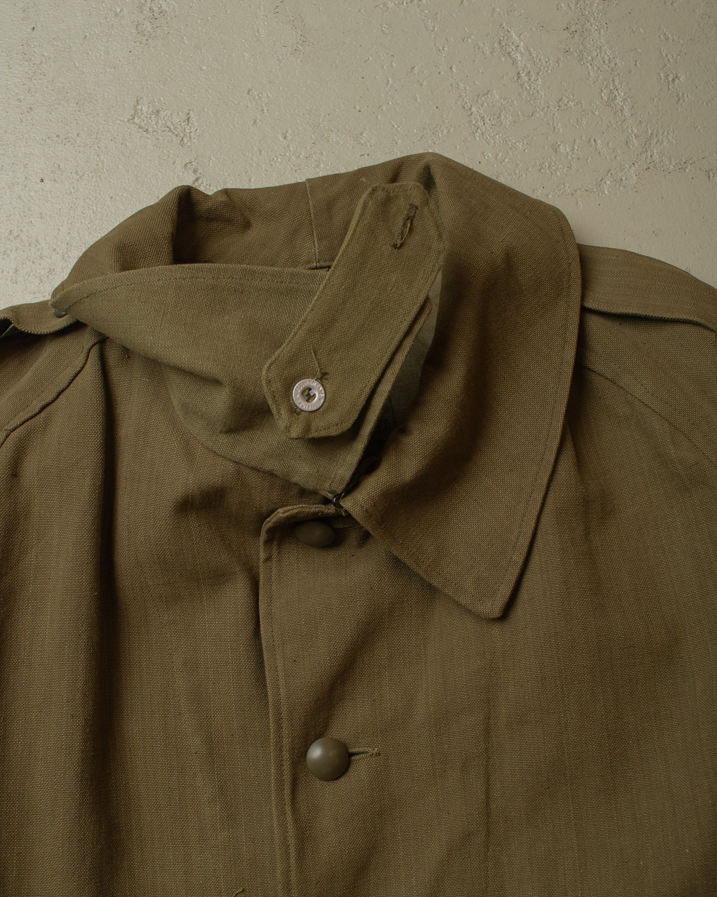 1950s French Motorcycle Canvas Coat green - M