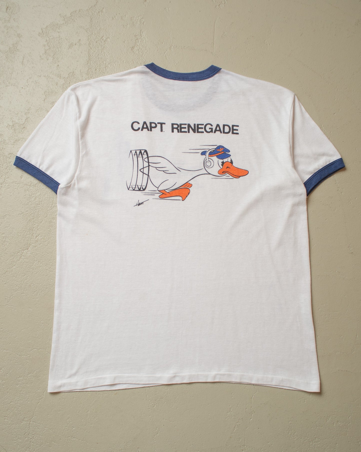 1980s Capt. Renegade Ringer T-shirt white - XL