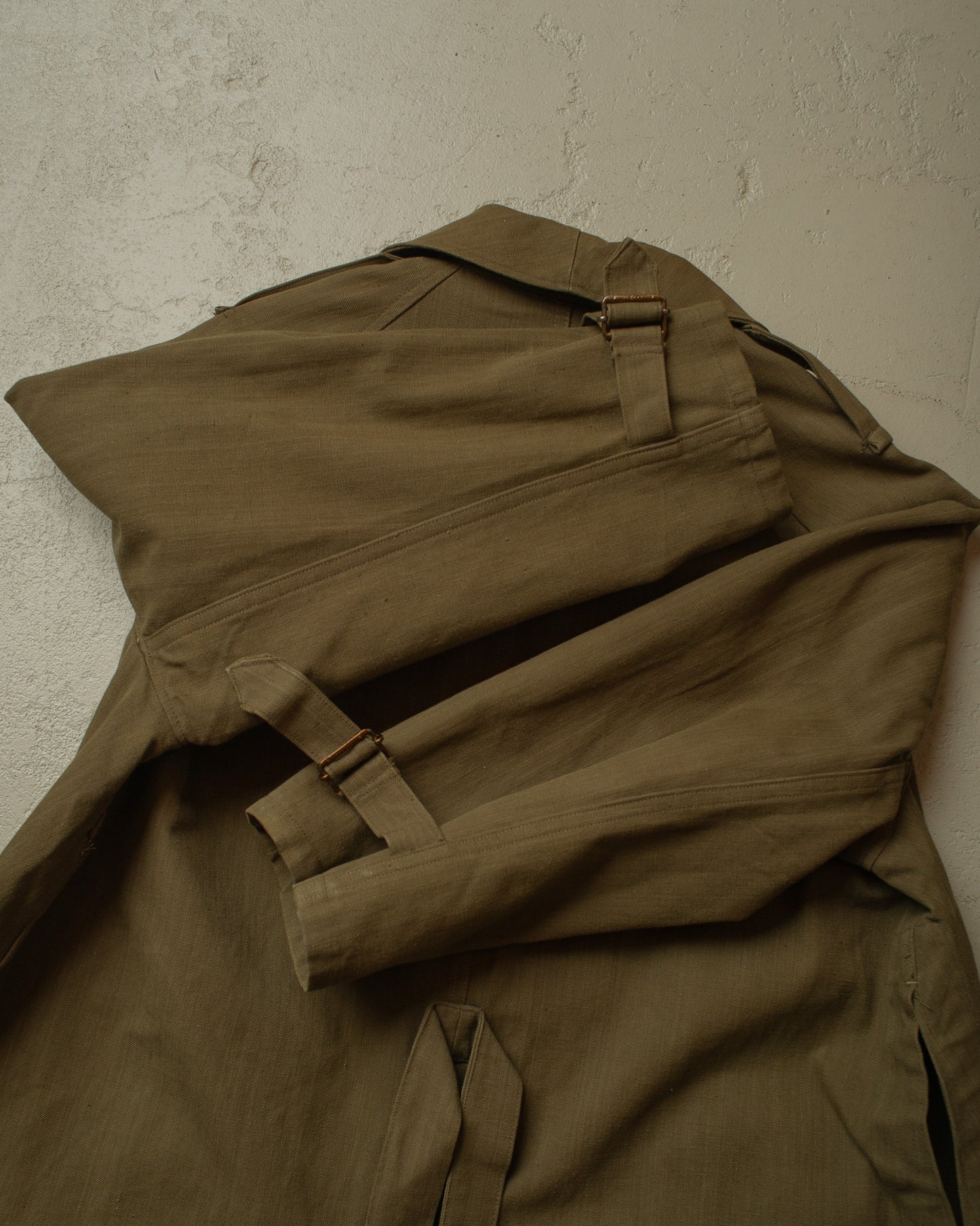 1950s French Motorcycle Canvas Coat green - M