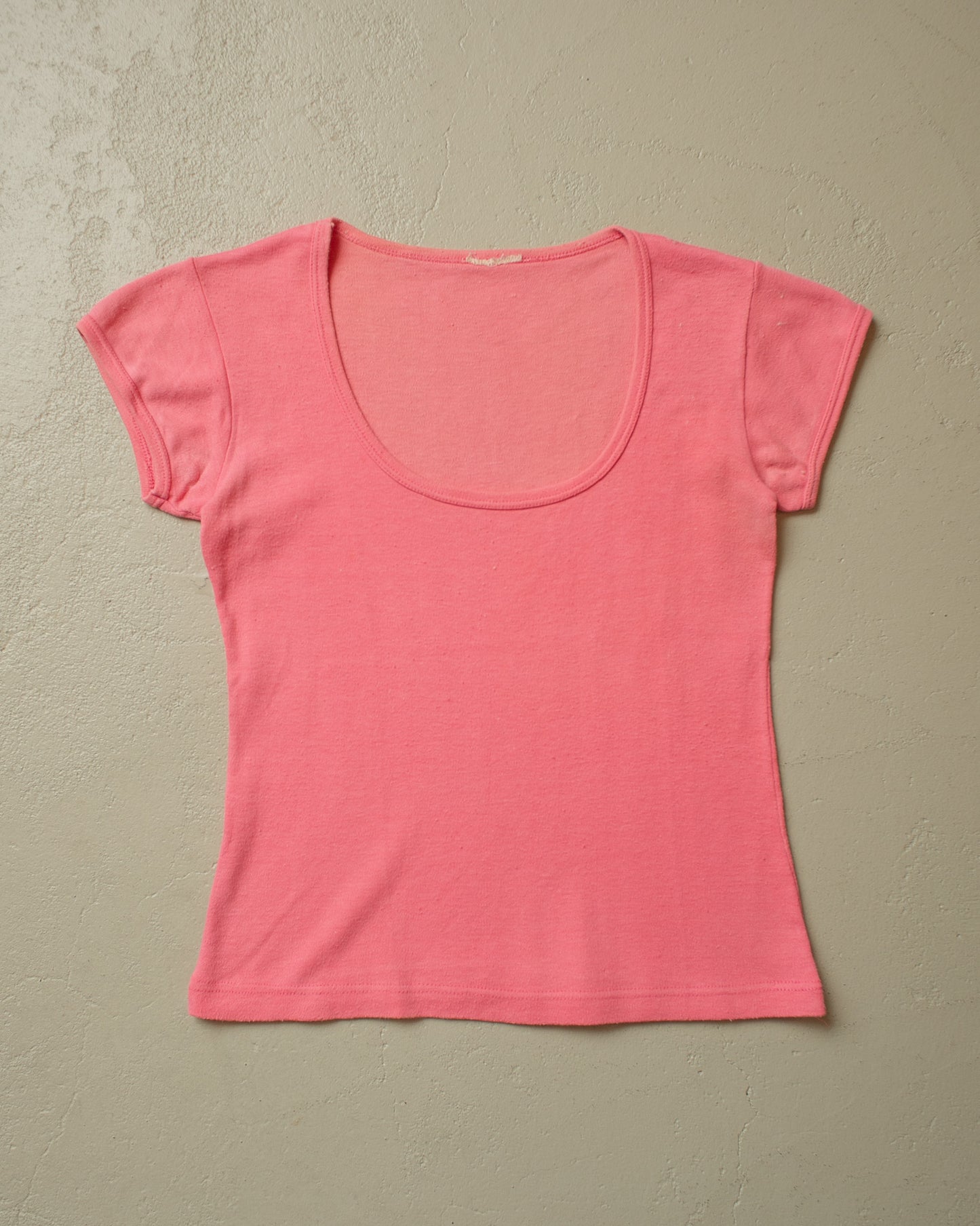 1960s/70s Blank Ringer T-shirt pink - XS