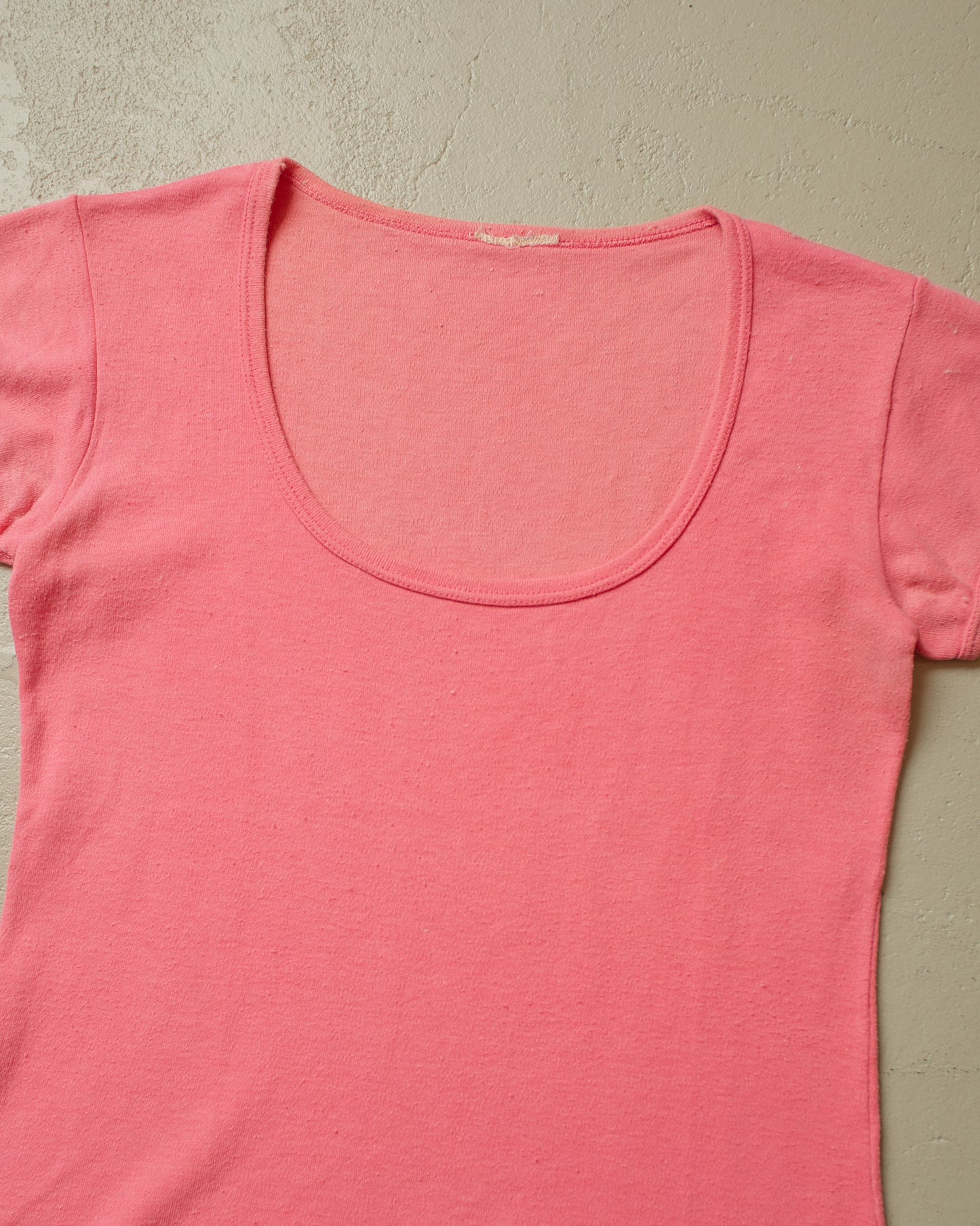 1960s/70s Blank Ringer T-shirt pink - XS