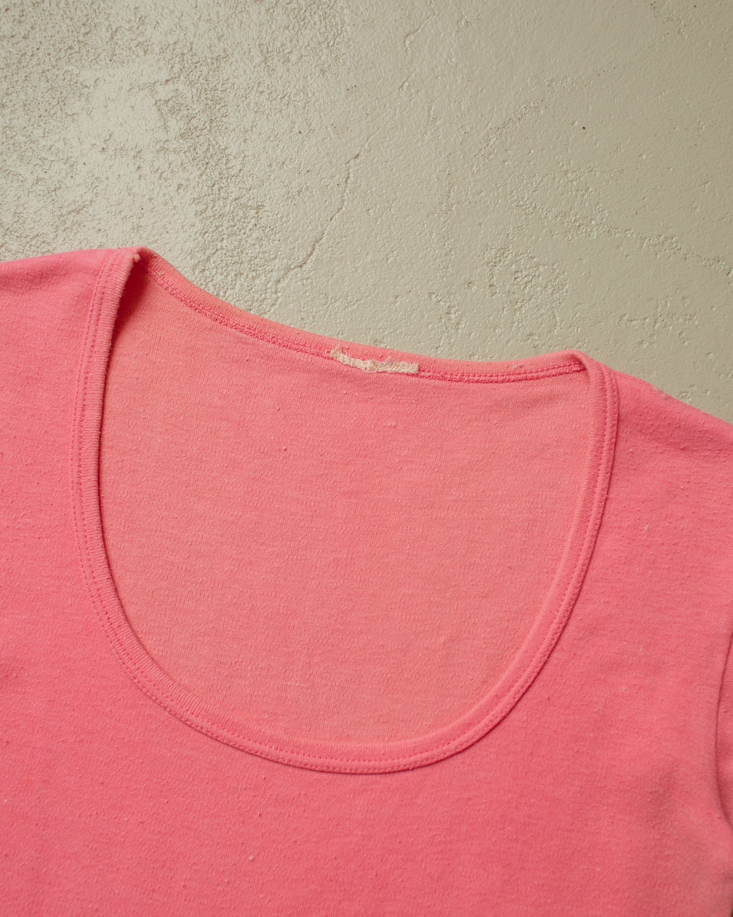 1960s/70s Blank Ringer T-shirt pink - XS
