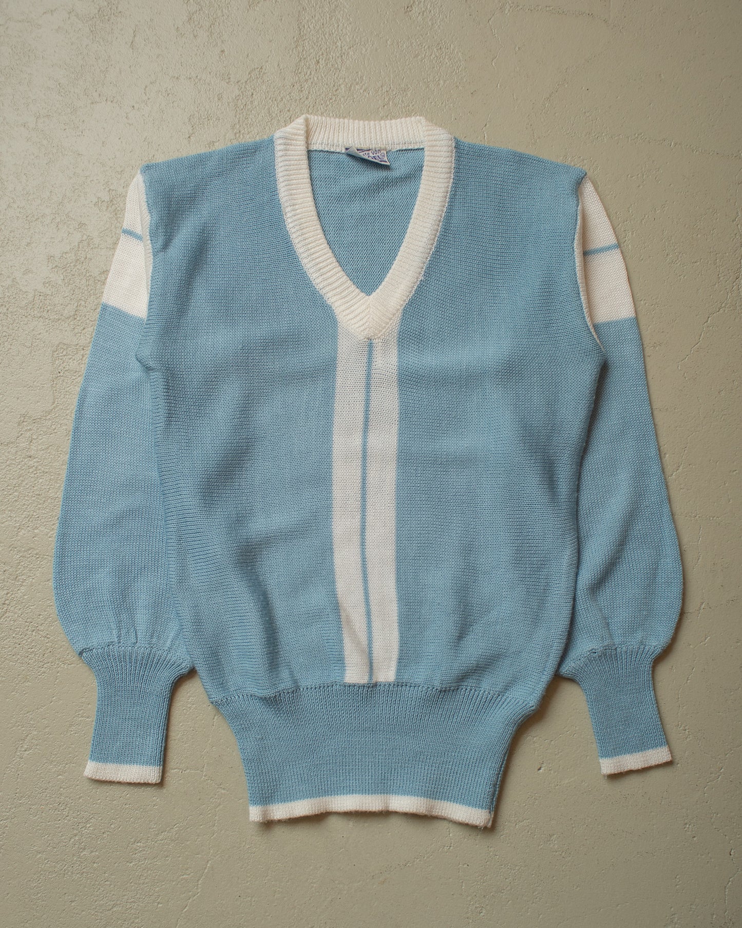 1960s Klingel V-Neck Knit Sweater blue - S