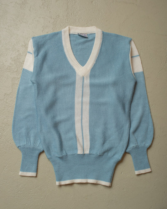 1960s Klingel V-Neck Knit Sweater blue - S