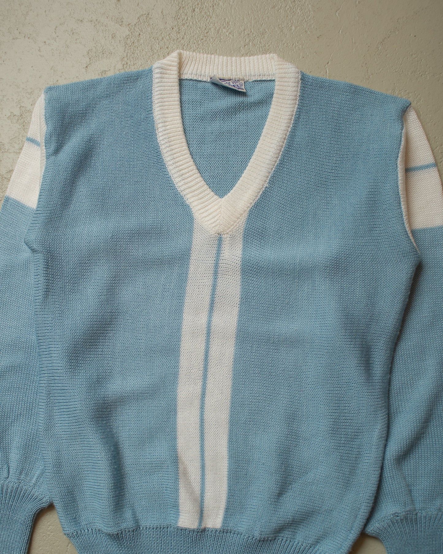 1960s Klingel V-Neck Knit Sweater blue - S