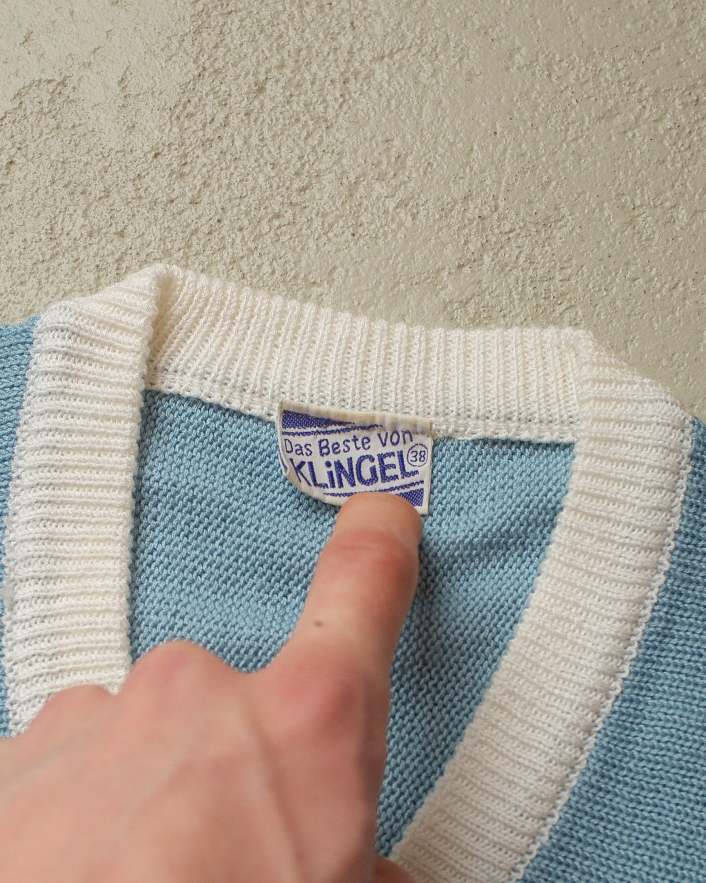 1960s Klingel V-Neck Knit Sweater blue - S