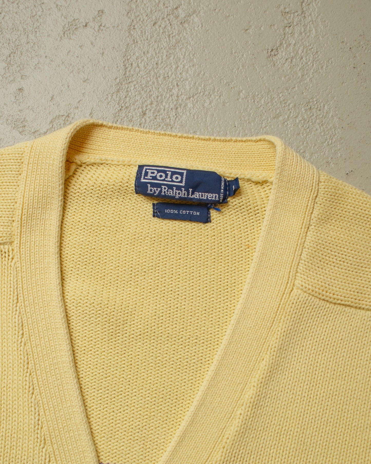 1990s Polo Ralph Lauren Multi Color Knit Cardigan - XL