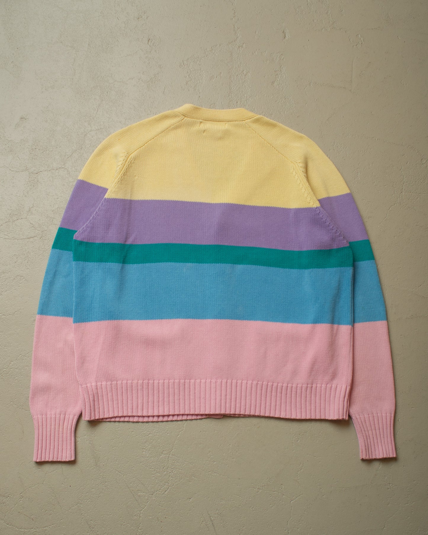 1990s Polo Ralph Lauren Multi Color Knit Cardigan - XL