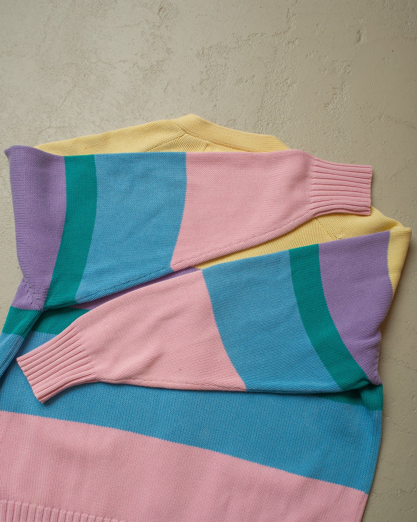 1990s Polo Ralph Lauren Multi Color Knit Cardigan - XL