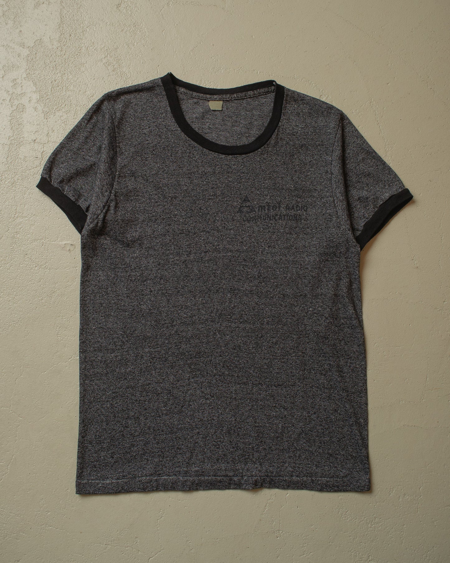1980s Communications Ringer T-shirt grey - M