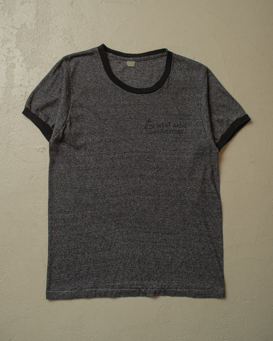 1980s Communications Ringer T-shirt grey - M