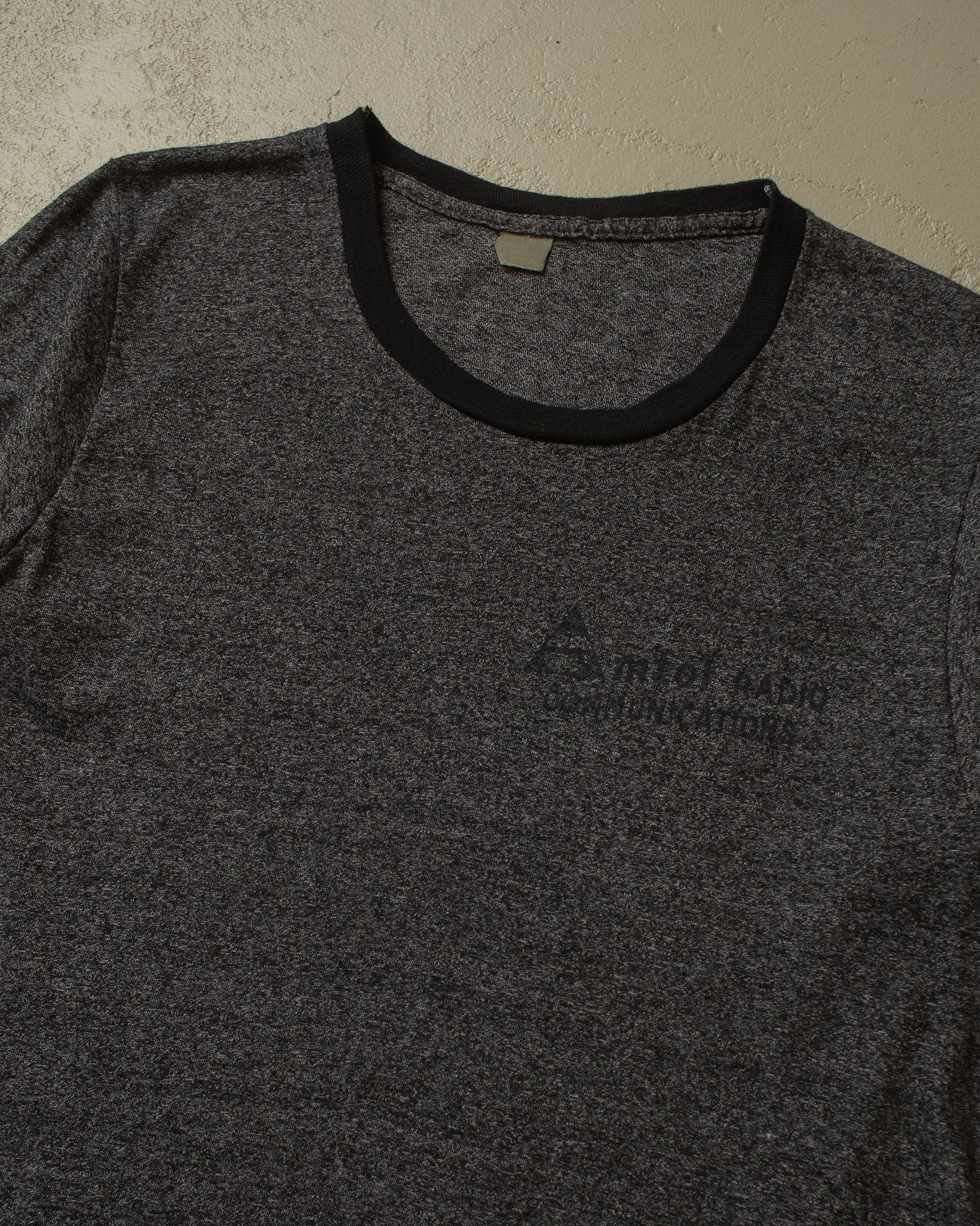 1980s Communications Ringer T-shirt grey - M