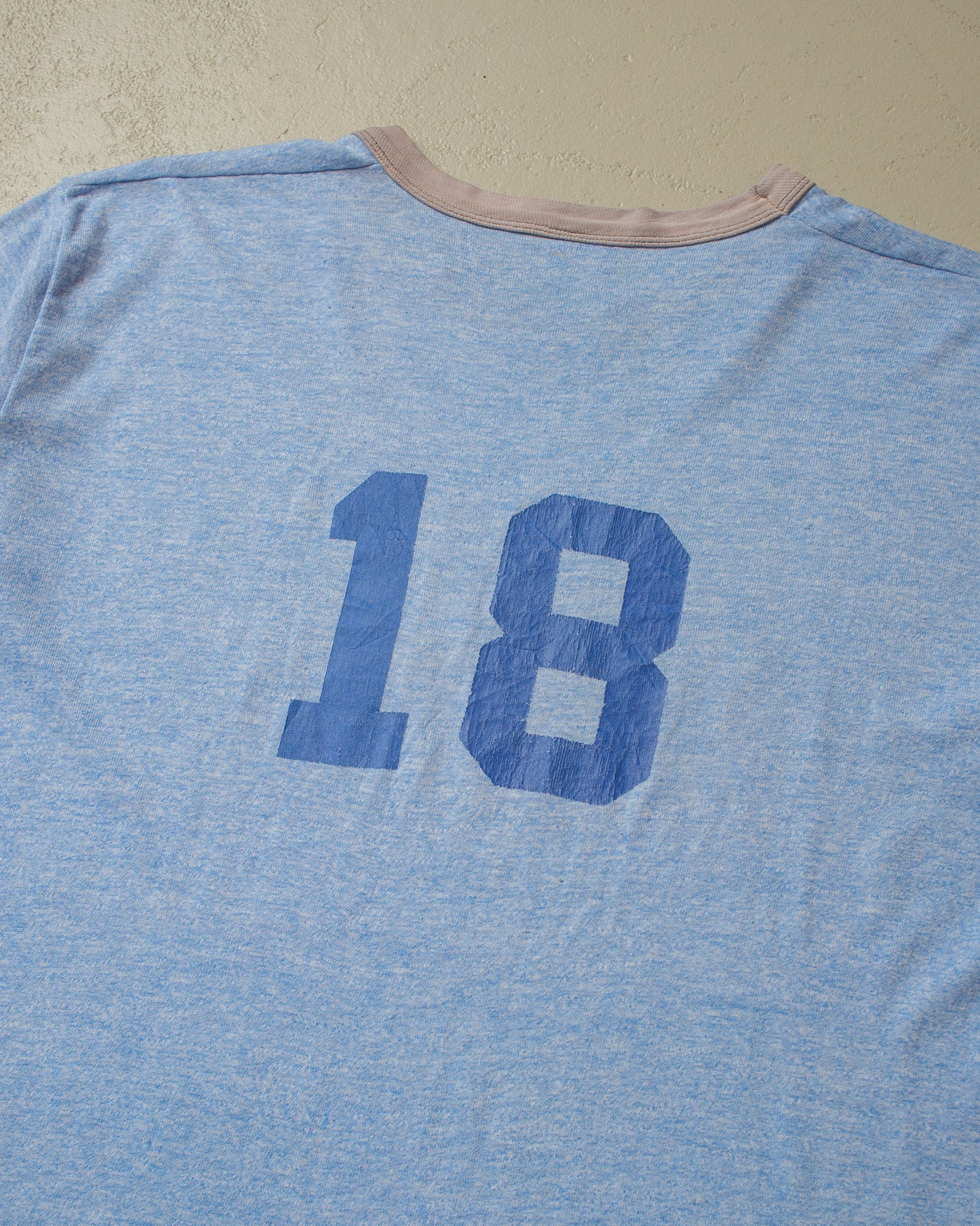 1970s Russell Columbus Ivy Tech Ringer T-shirt blue - XL