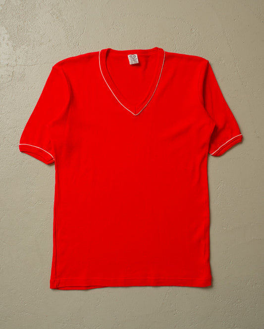 1970s/80s C&A unworn Ringer T-shirt red - M