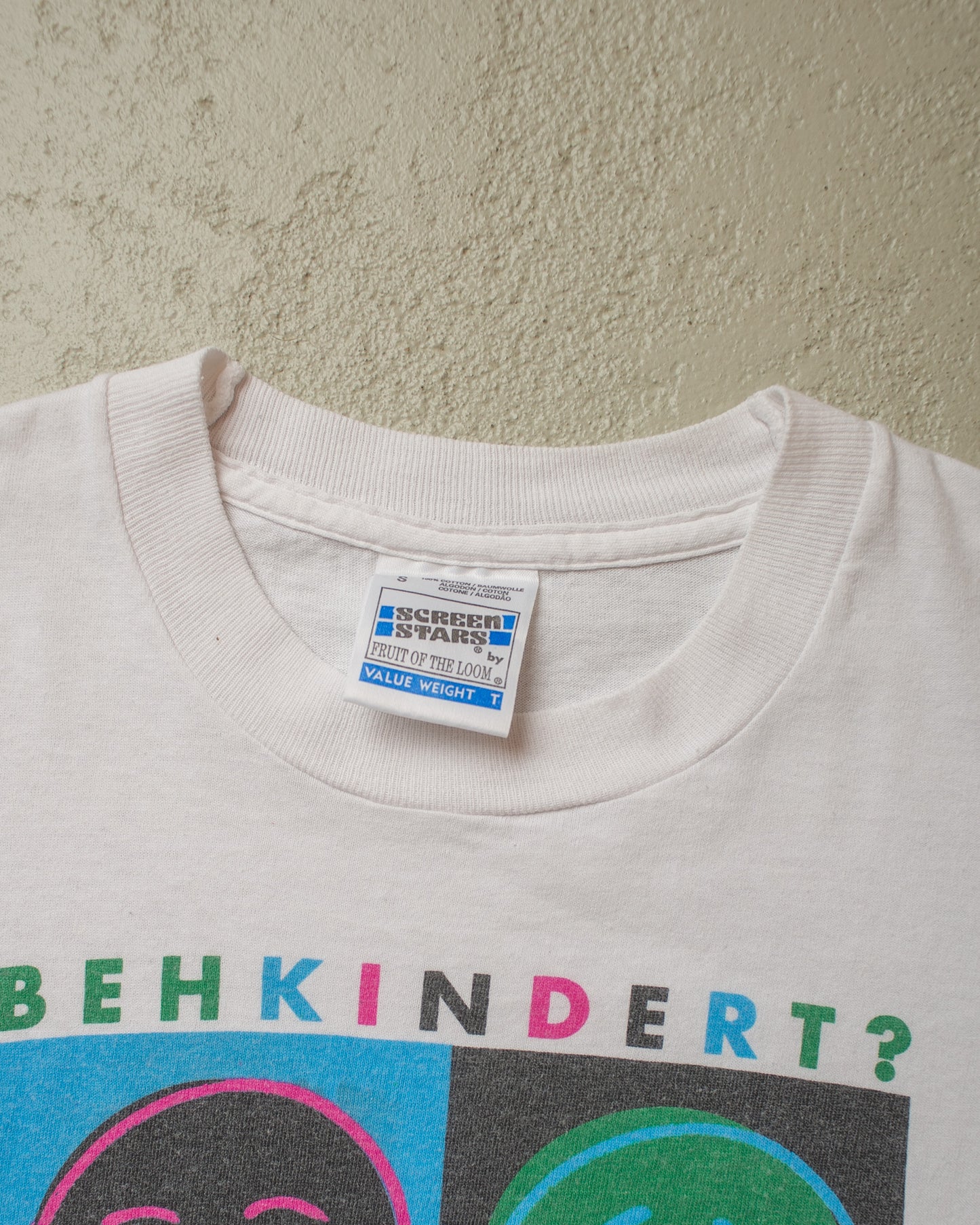 1990s ´Behkindert?´ T-shirt white - S