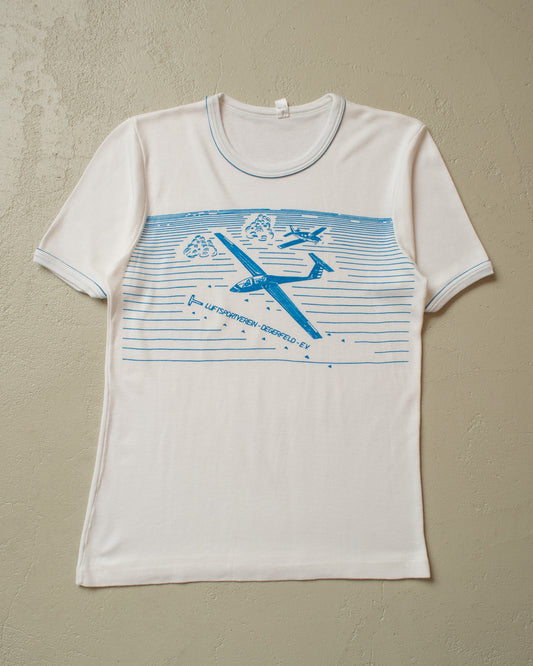 1970s Luftsportverein Degerfeld Ringer T-shirt white - S/M
