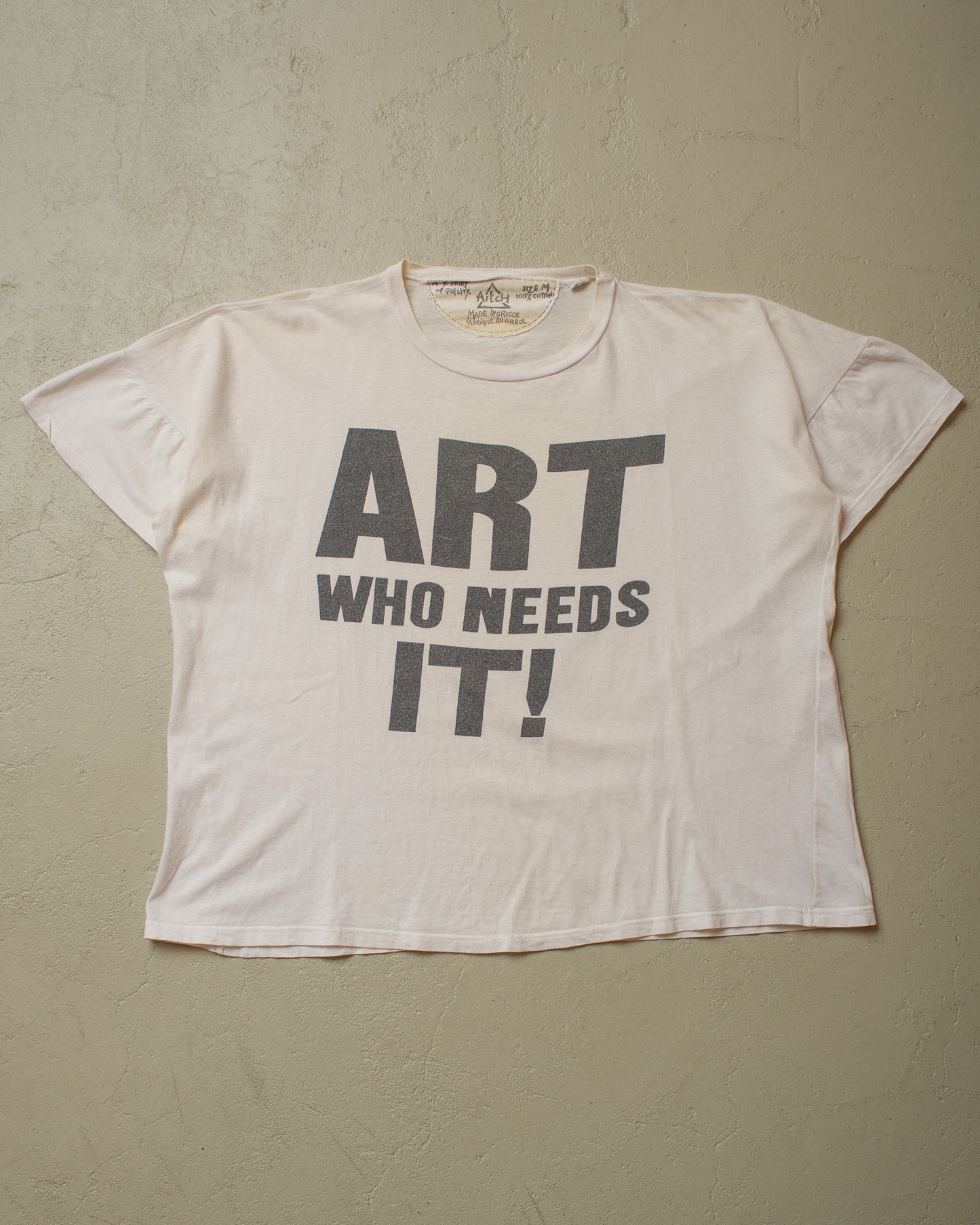 1980s/90s ART WHO NEEDS IT! T-shirt white - M/L