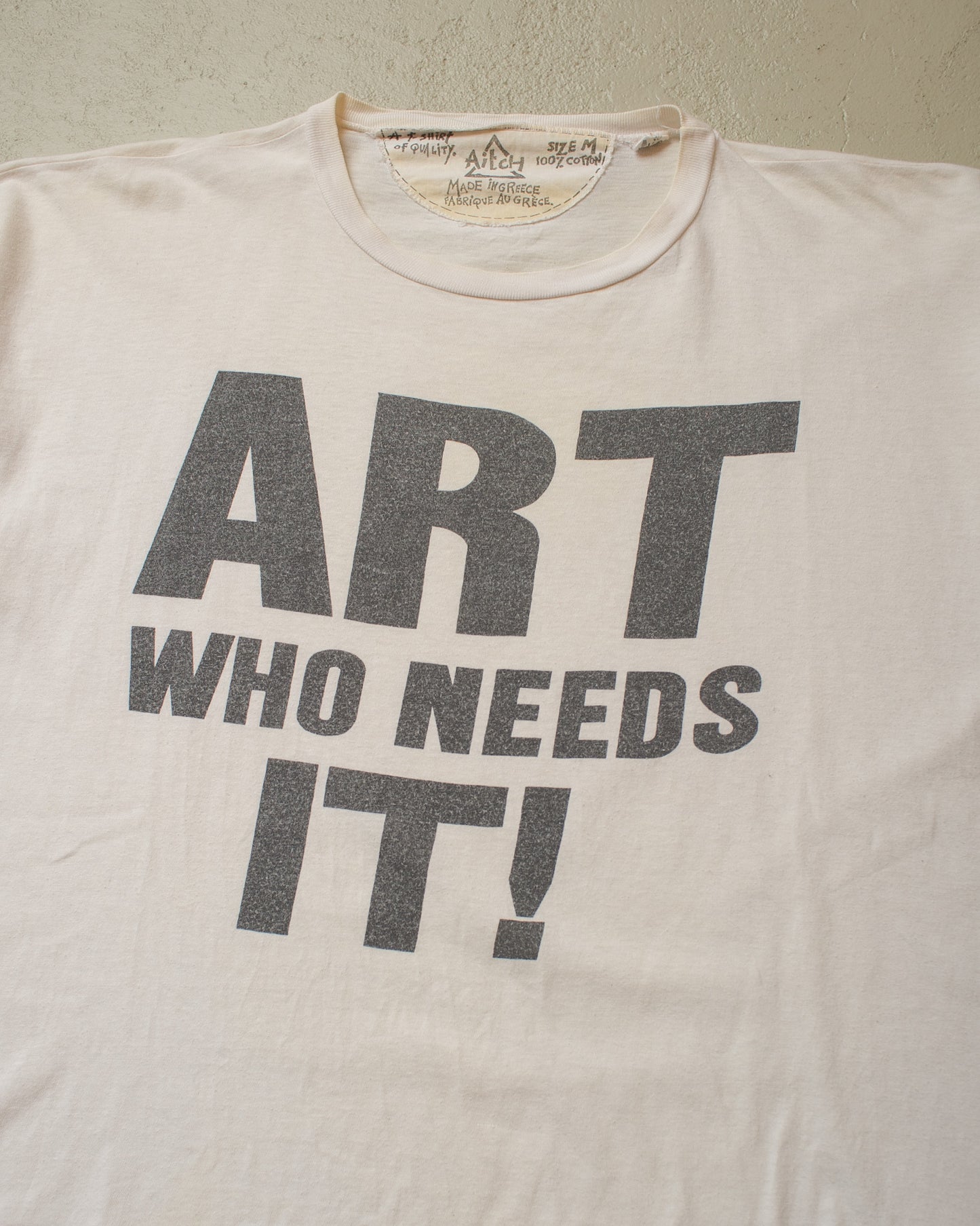 1980s/90s ART WHO NEEDS IT! T-shirt white - M/L