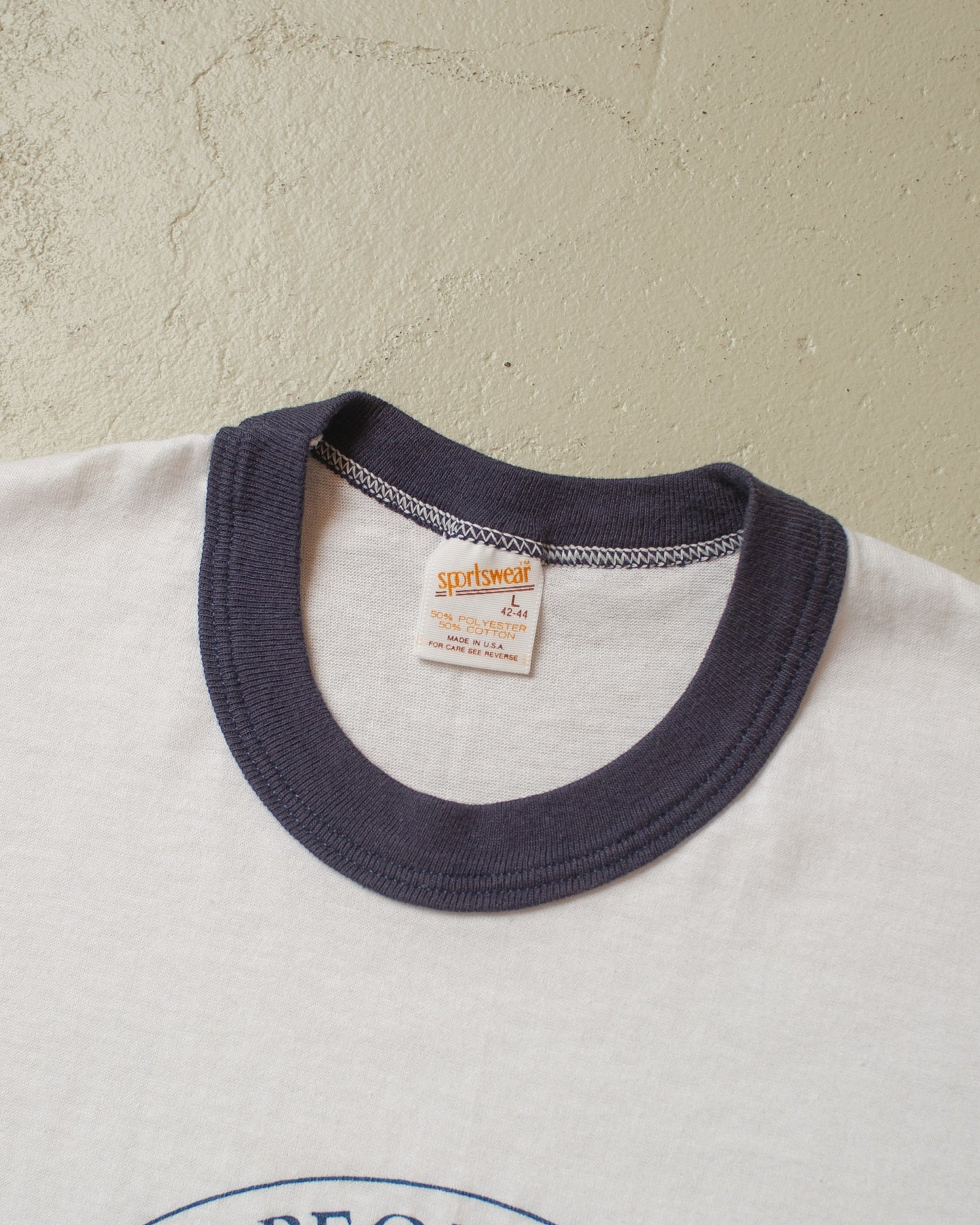 1980s unworn People Power Ringer T-shirt white - M/L