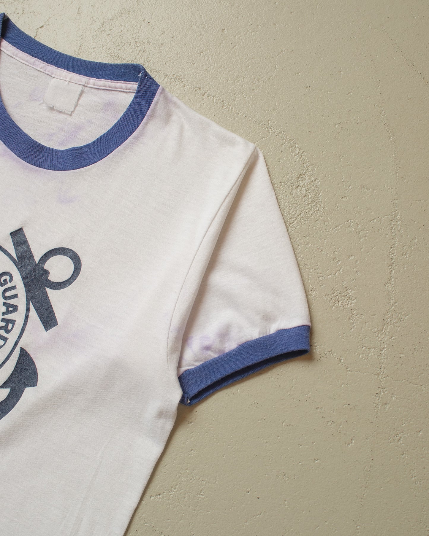 1980s U.S. Coast Guard Ringer T-shirt white - S/M