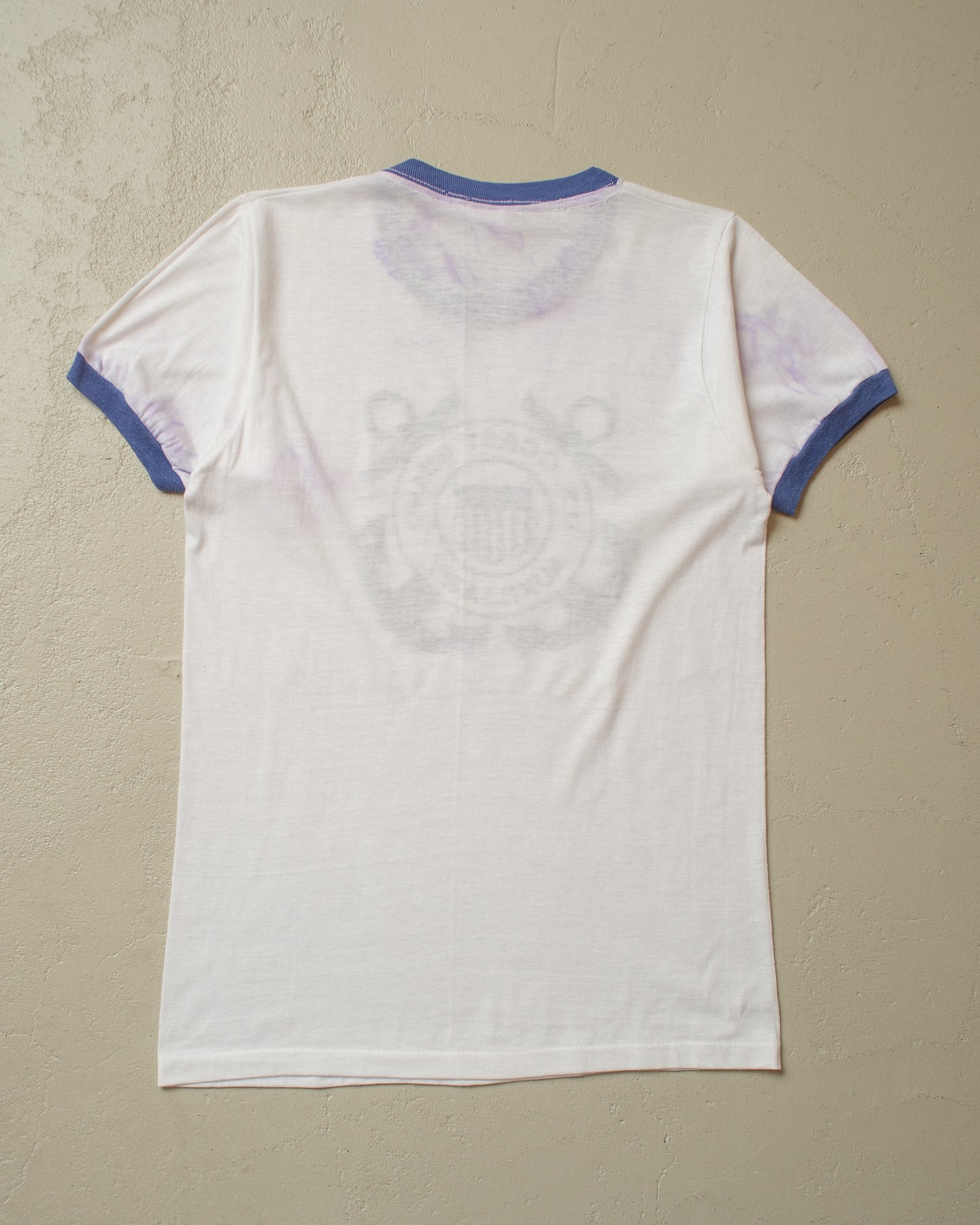 1980s U.S. Coast Guard Ringer T-shirt white - S/M