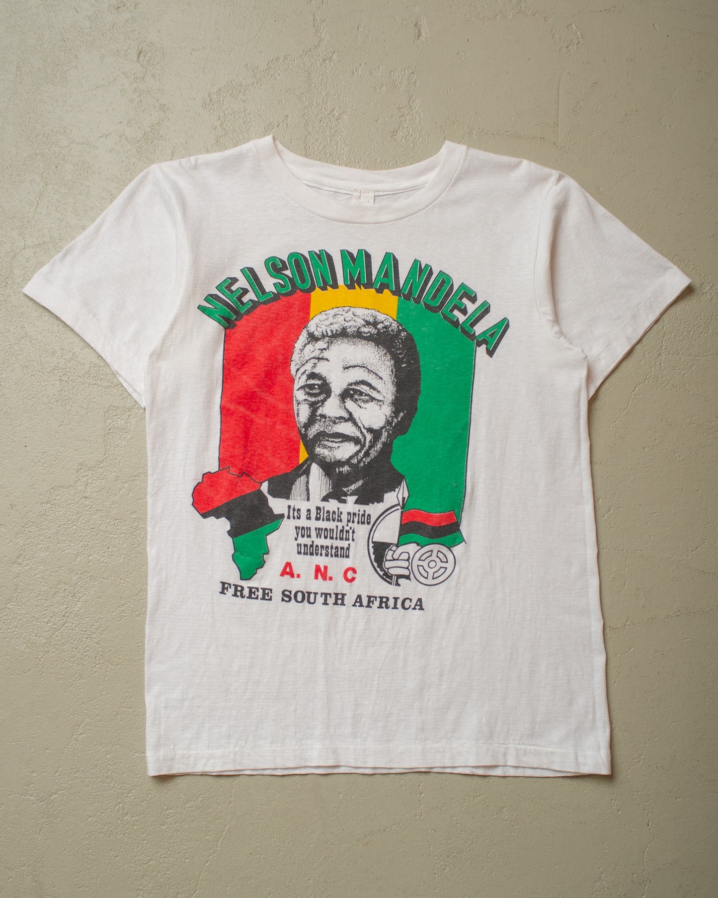 1980s Nelson Mandela T-shirt white - M