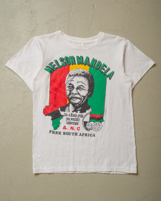 1980s Nelson Mandela T-shirt white - M