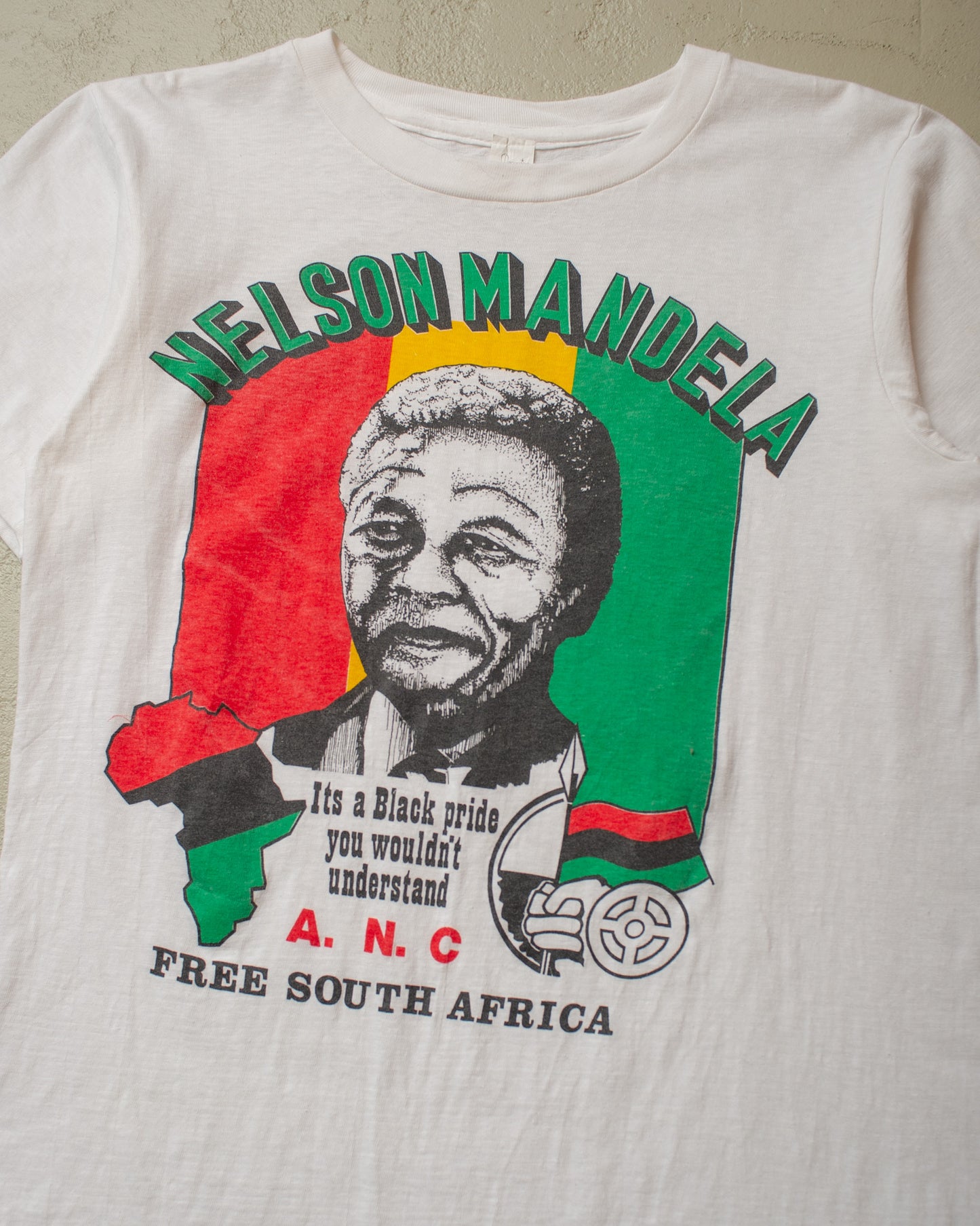 1980s Nelson Mandela T-shirt white - M