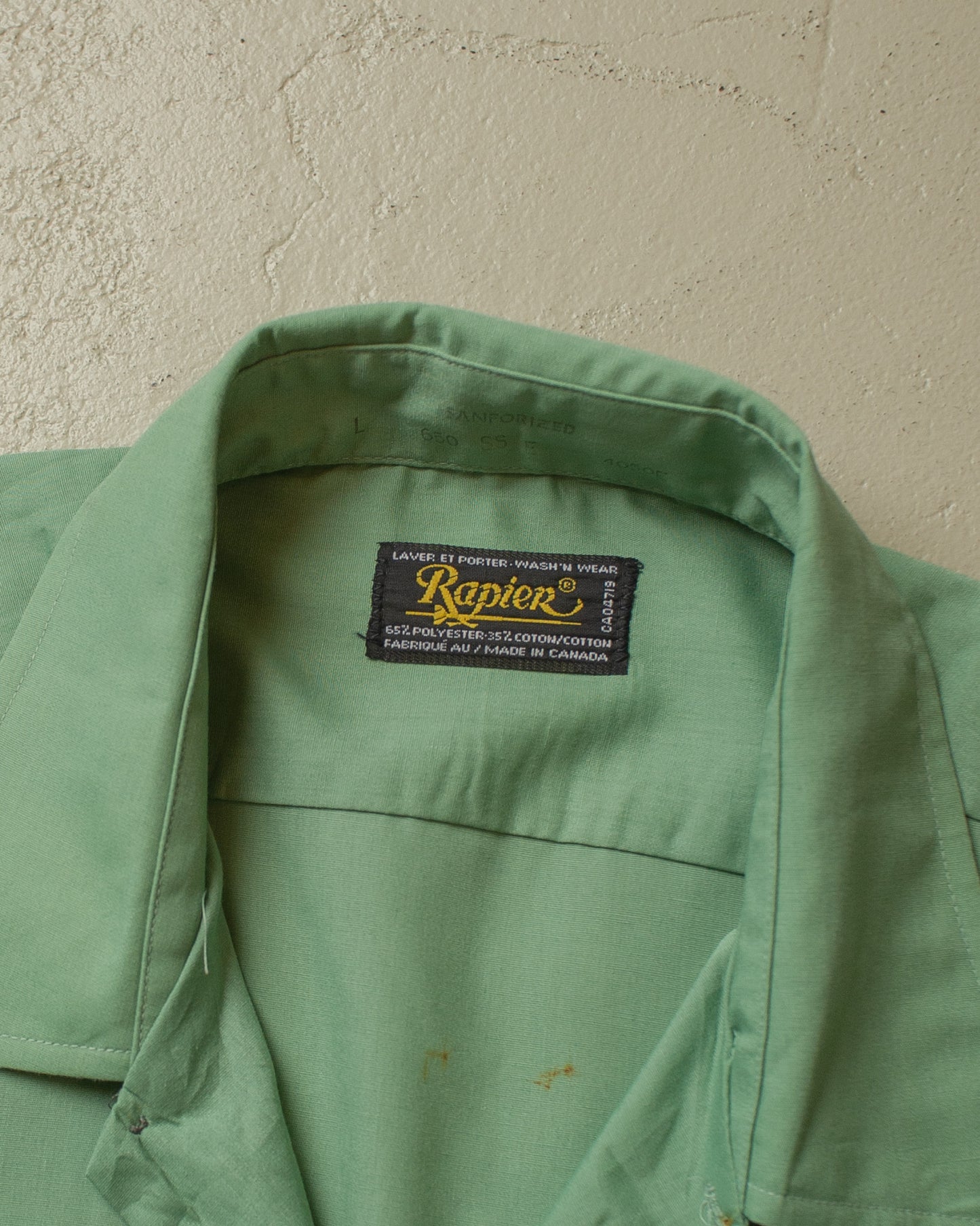1960s/70s 7UP Sanforized Work Shirt green - L/XL