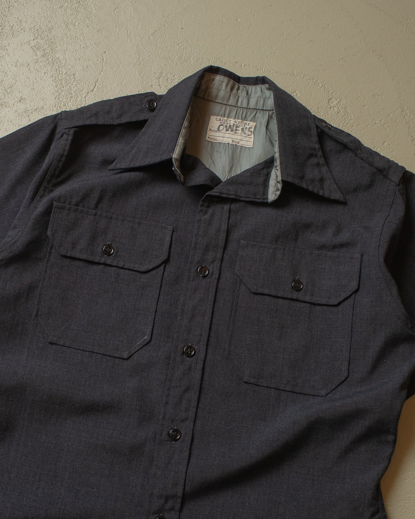 1960s Cadet Store West Point Shirt grey - M/L