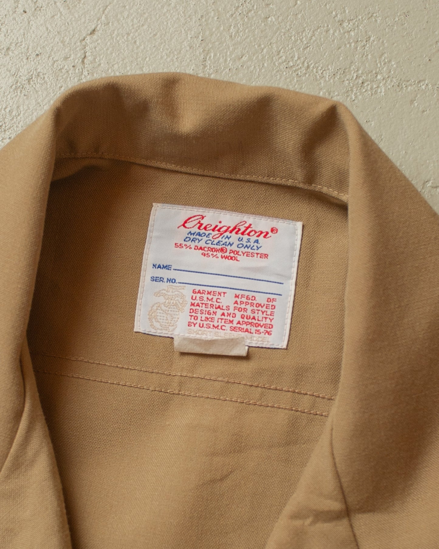 1970s Creighton USMC Shirt beige - L