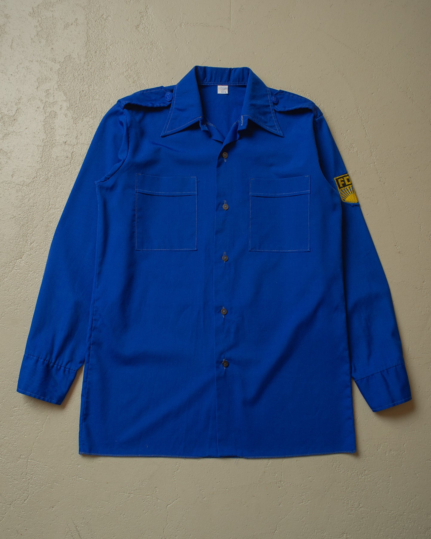 1970s/80s Freie Deutsche Jugend Shirt blue - S/M