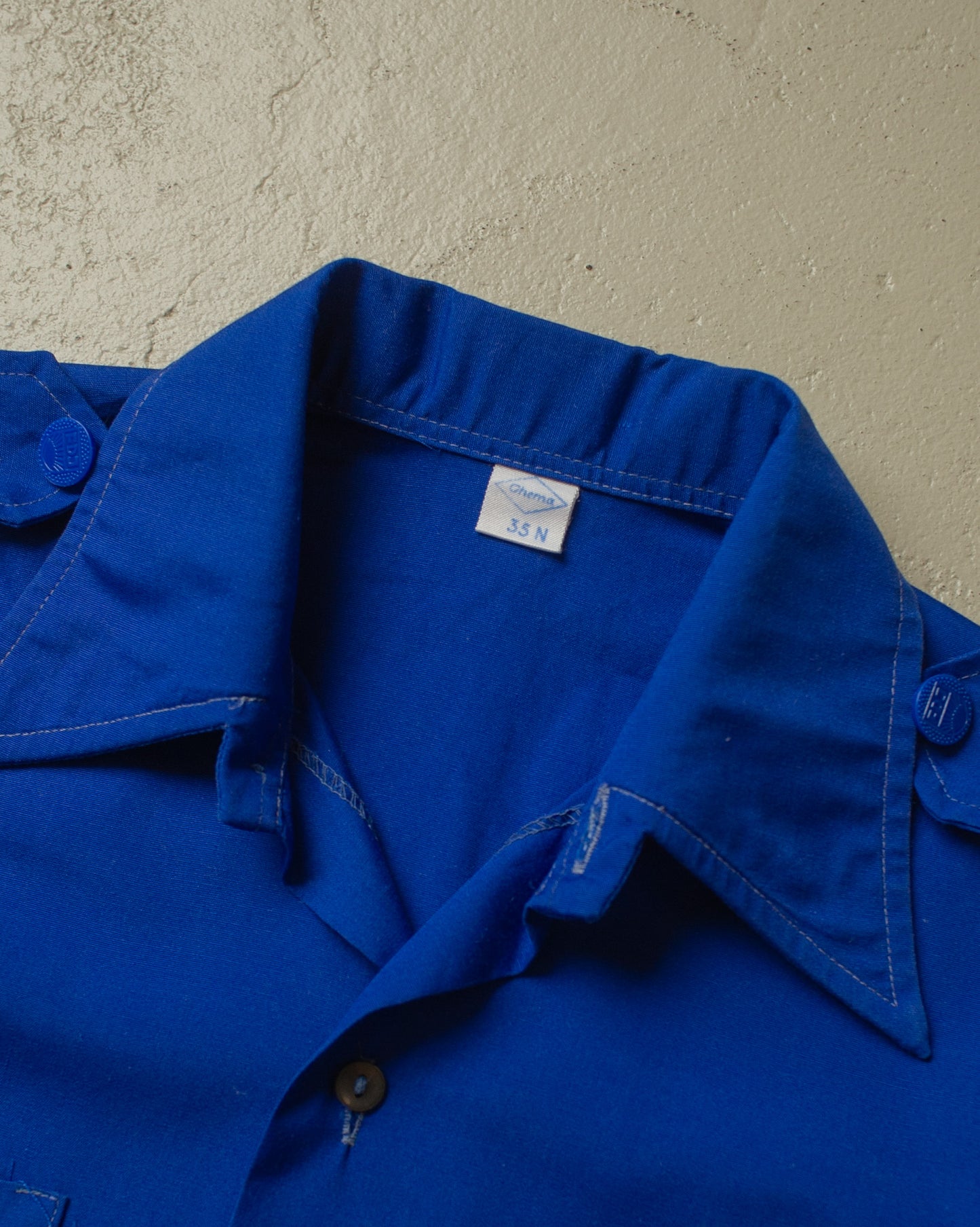 1970s/80s Freie Deutsche Jugend Shirt blue - S/M