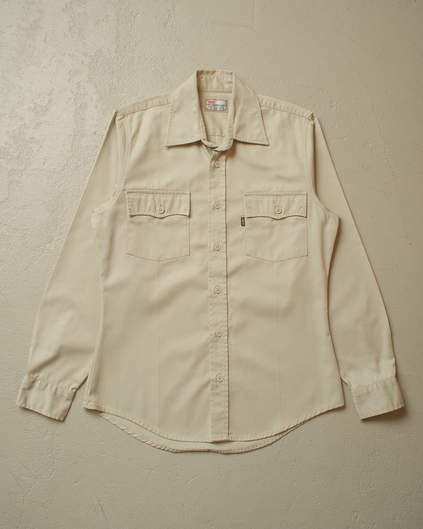 1970s Levi´s Sta-Prest Shirt beige - M