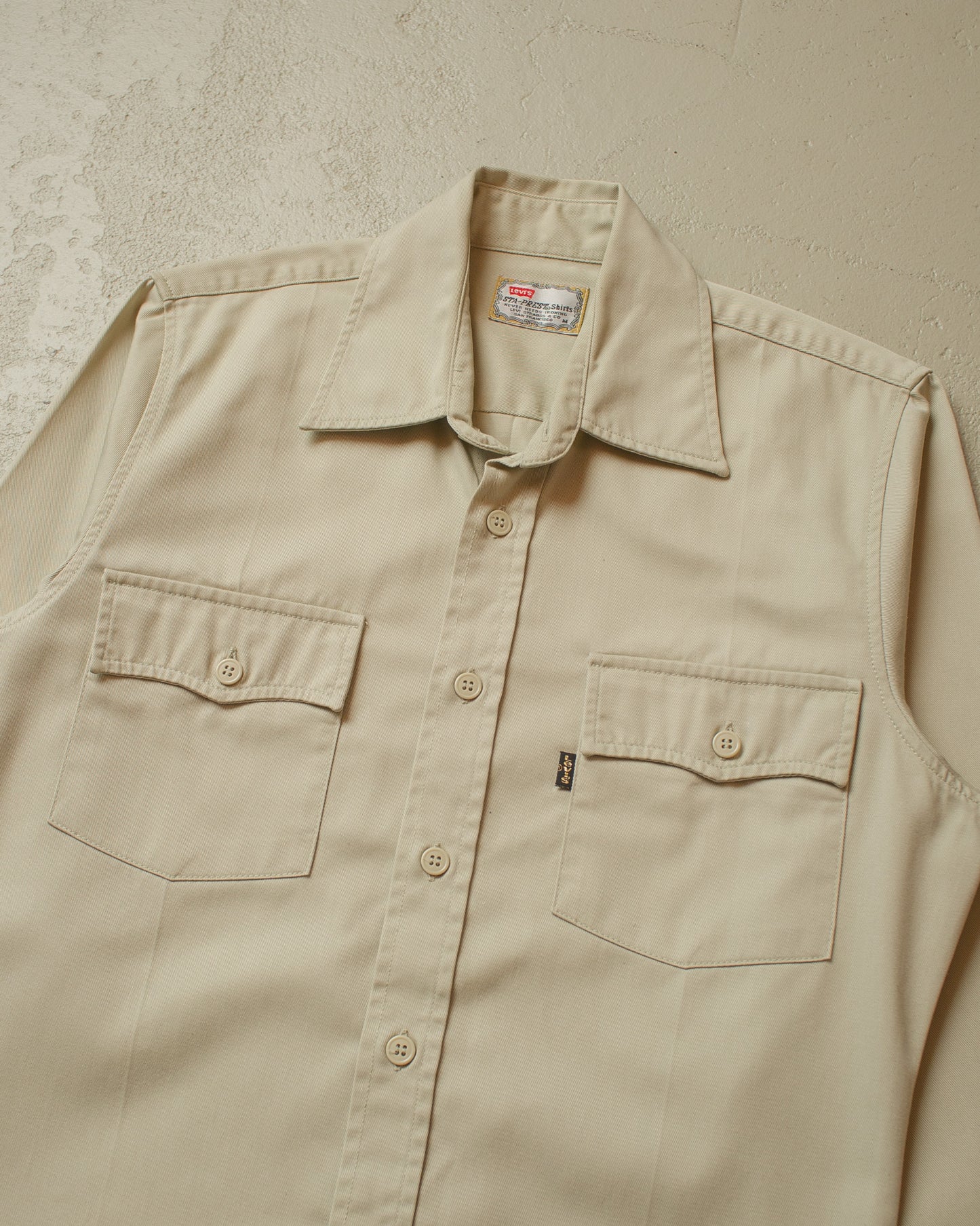 1970s Levi´s Sta-Prest Shirt beige - M