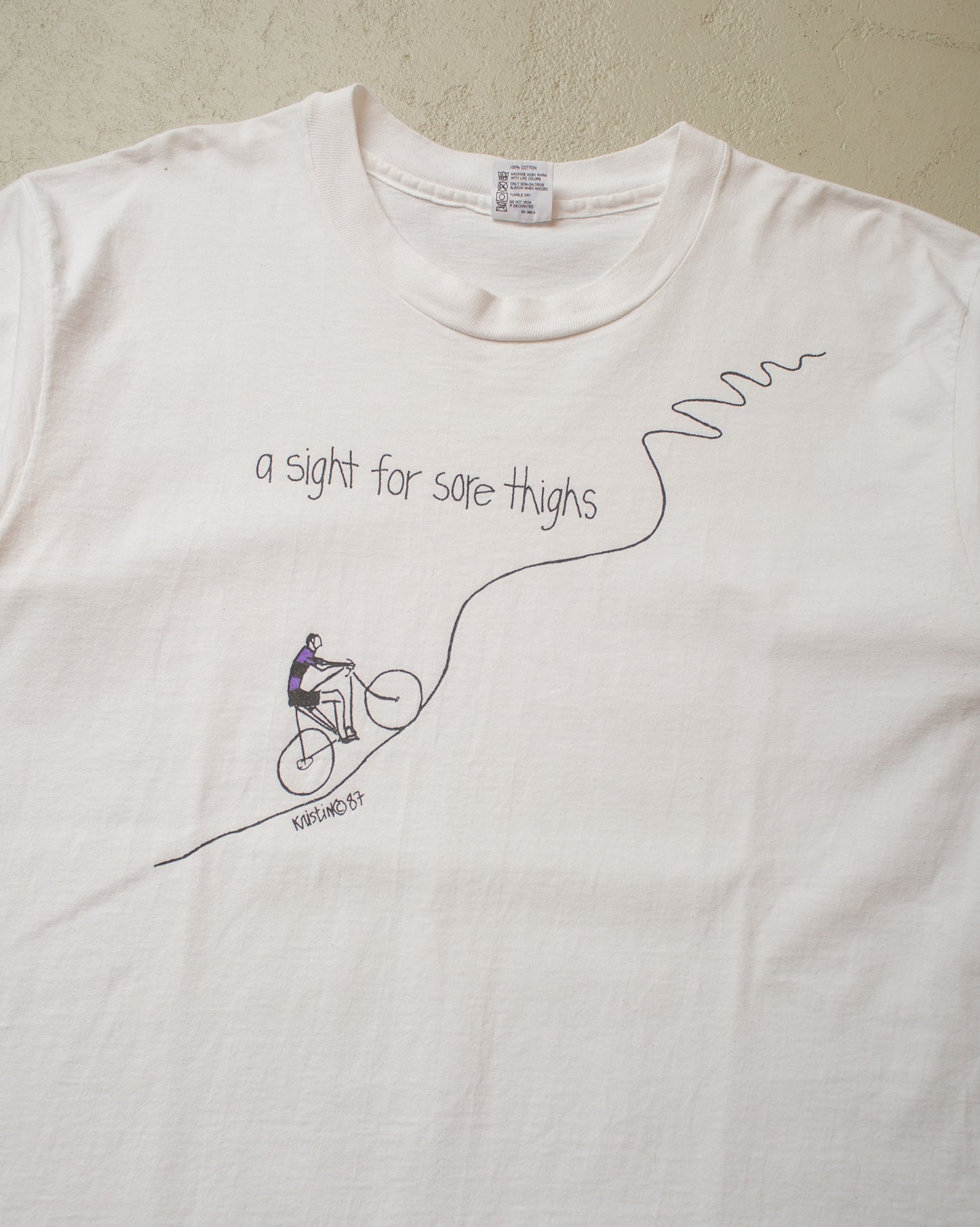 1987 ".. sight for sore thighs" Cycling T-shirt white - XL