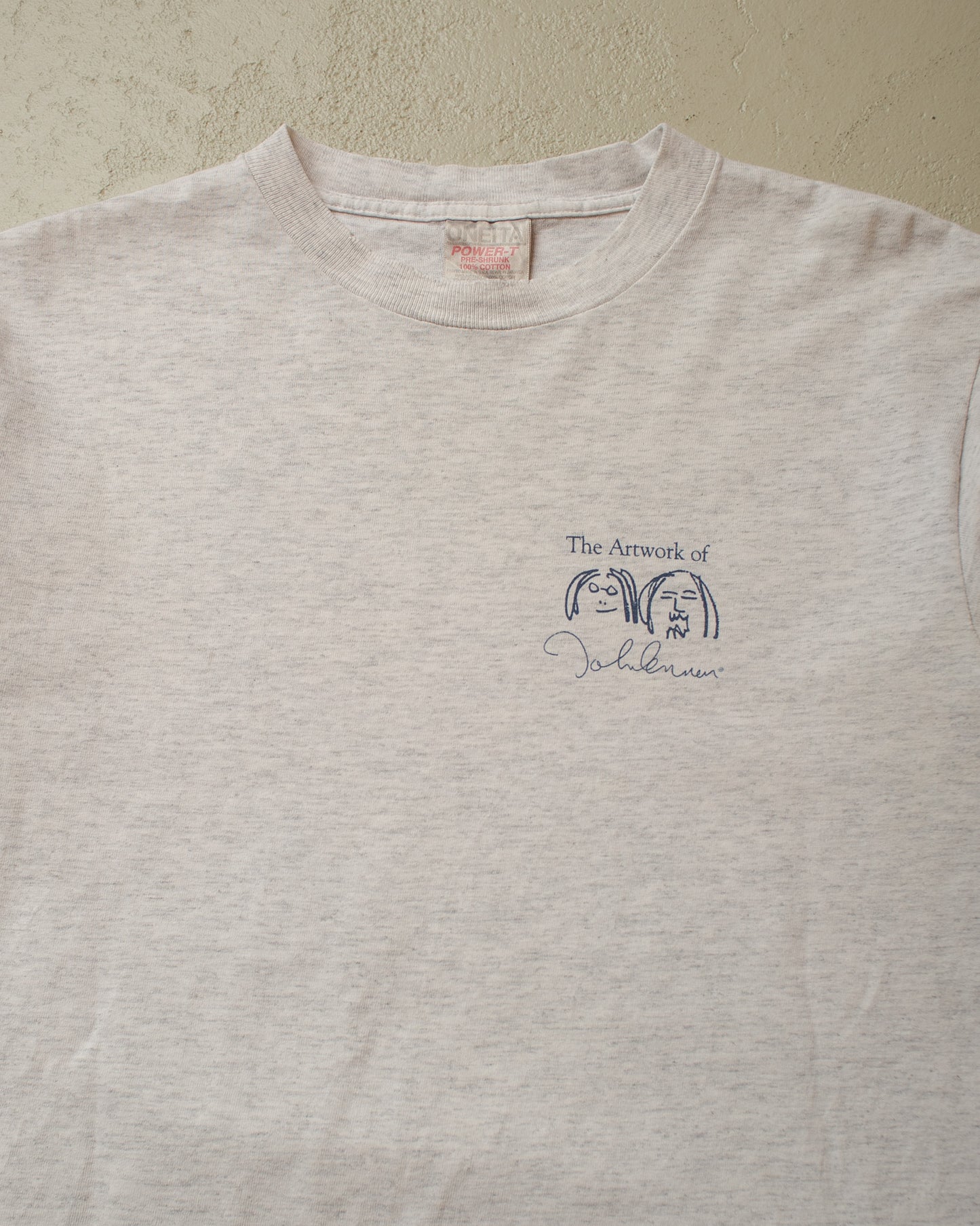 1990s Artwork of John Lennon T-shirt grey - M