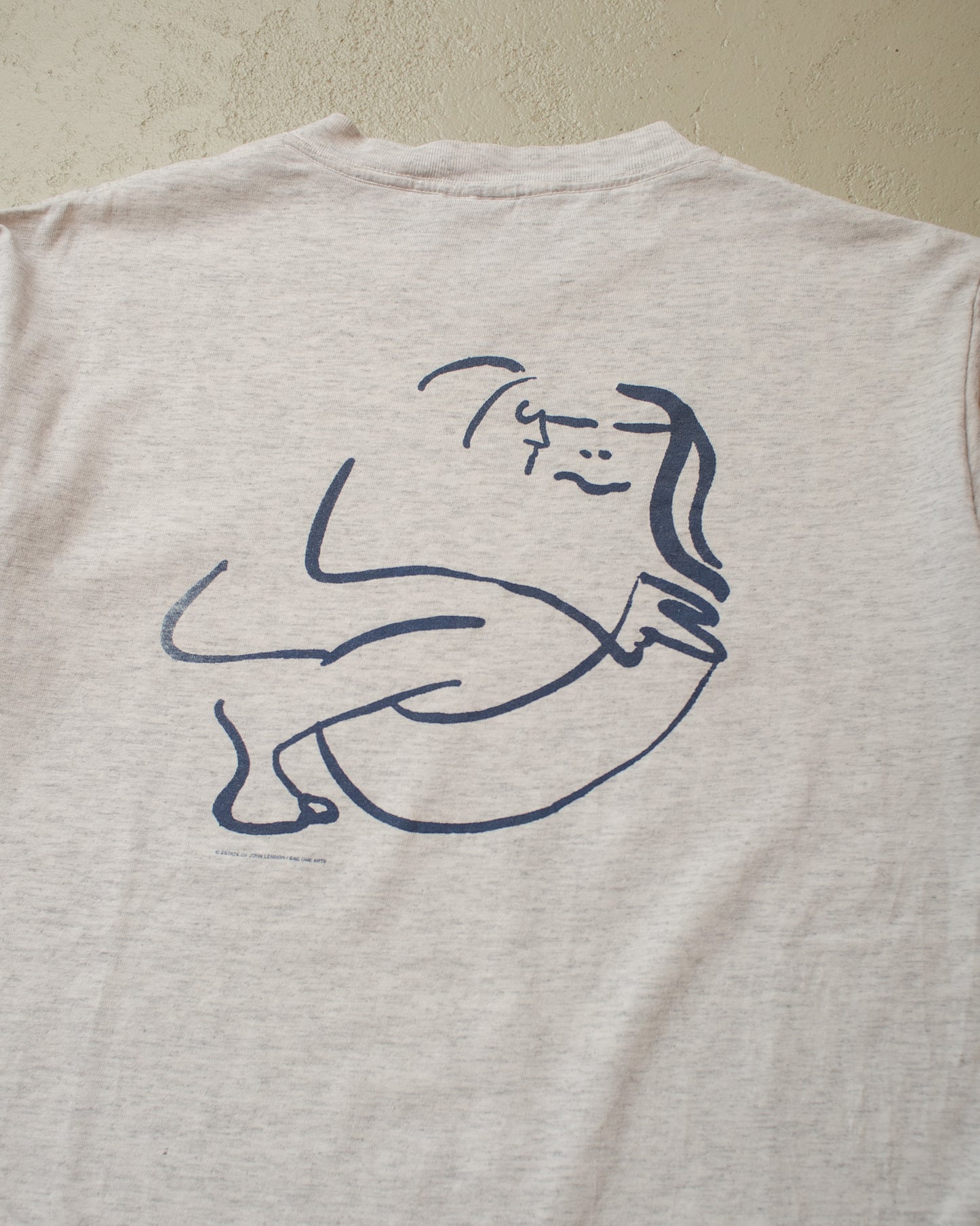 1990s Artwork of John Lennon T-shirt grey - M
