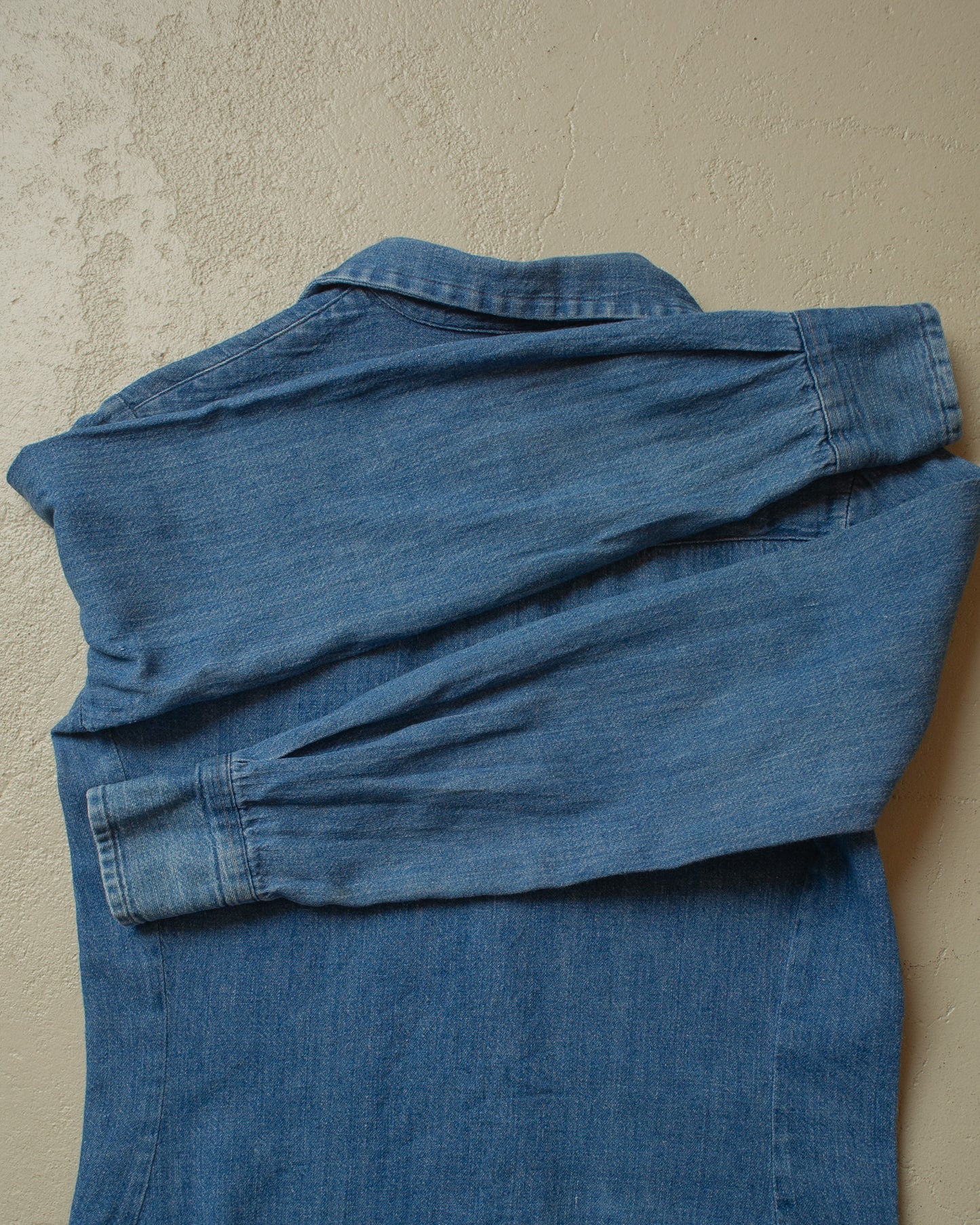 1970s DEE CEE Pearl Snap Denim Shirt blue - XS/S