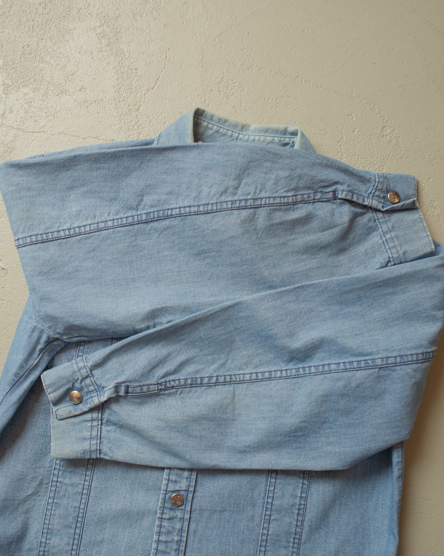 1970s Lee Cal. 45 Denim Shirt Jacket blue - M/L
