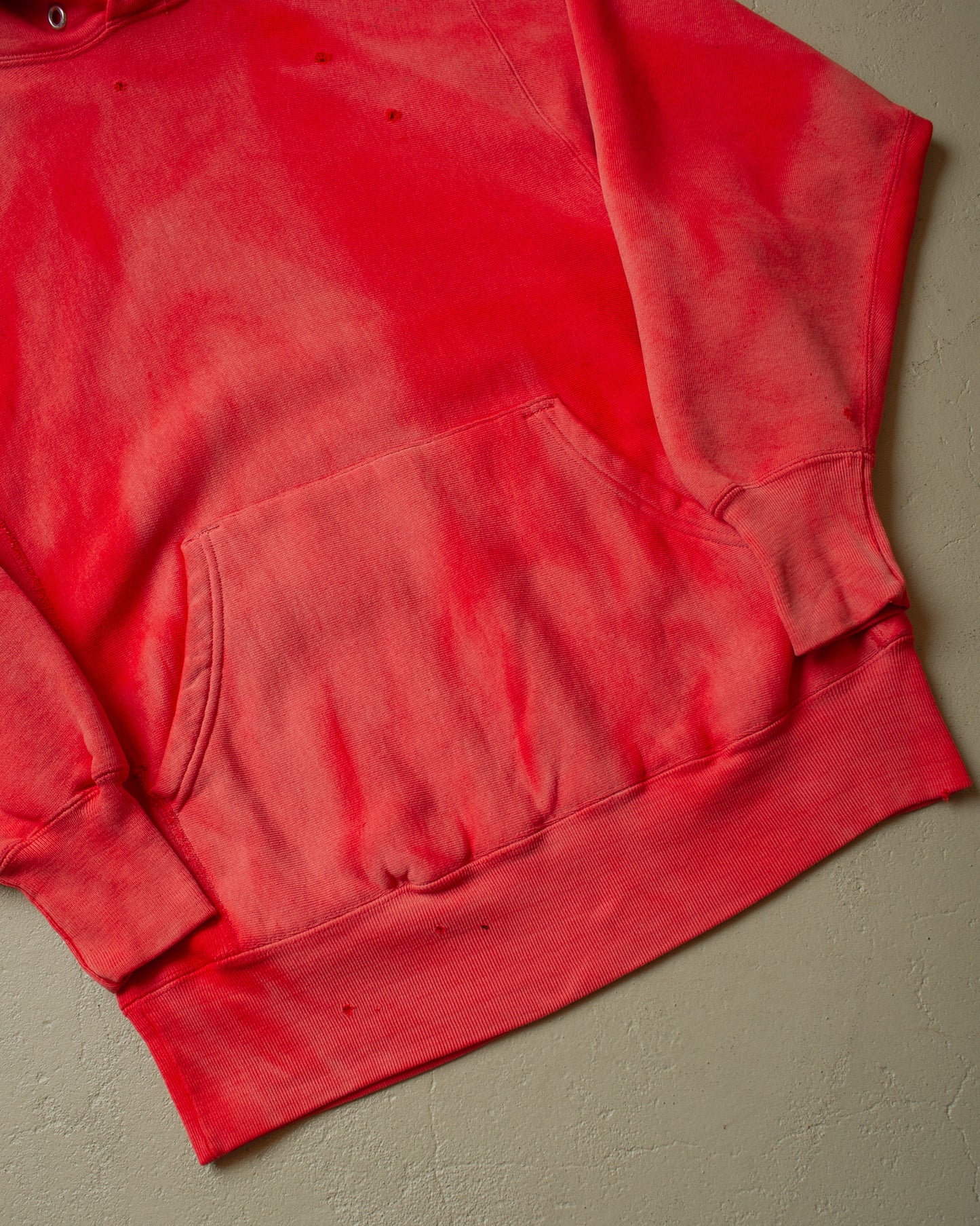 1990s Sunfaded Reverse Weave Style Hoodie red - M/L
