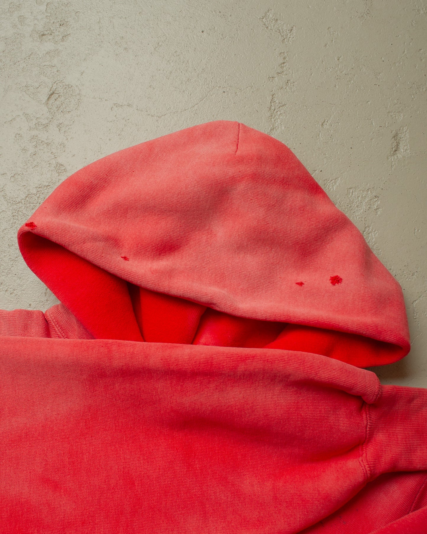 1990s Sunfaded Reverse Weave Style Hoodie red - M/L